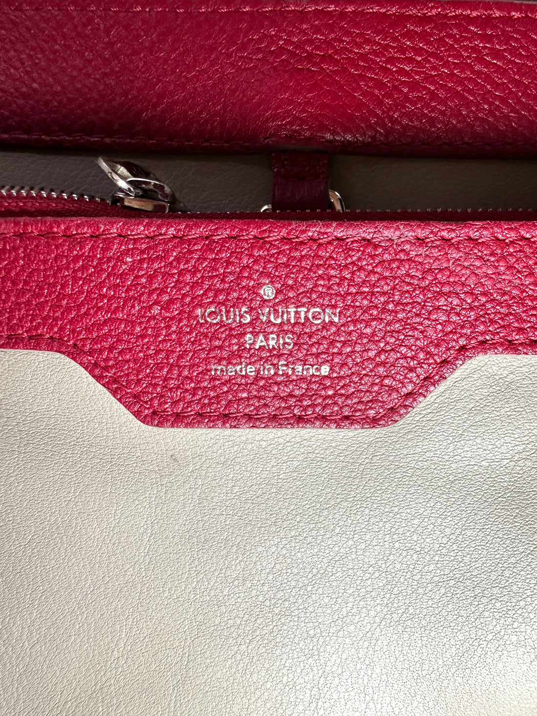 Louis Vuitton Capucines Red Taurillon Leather Handle Bag LV3047
