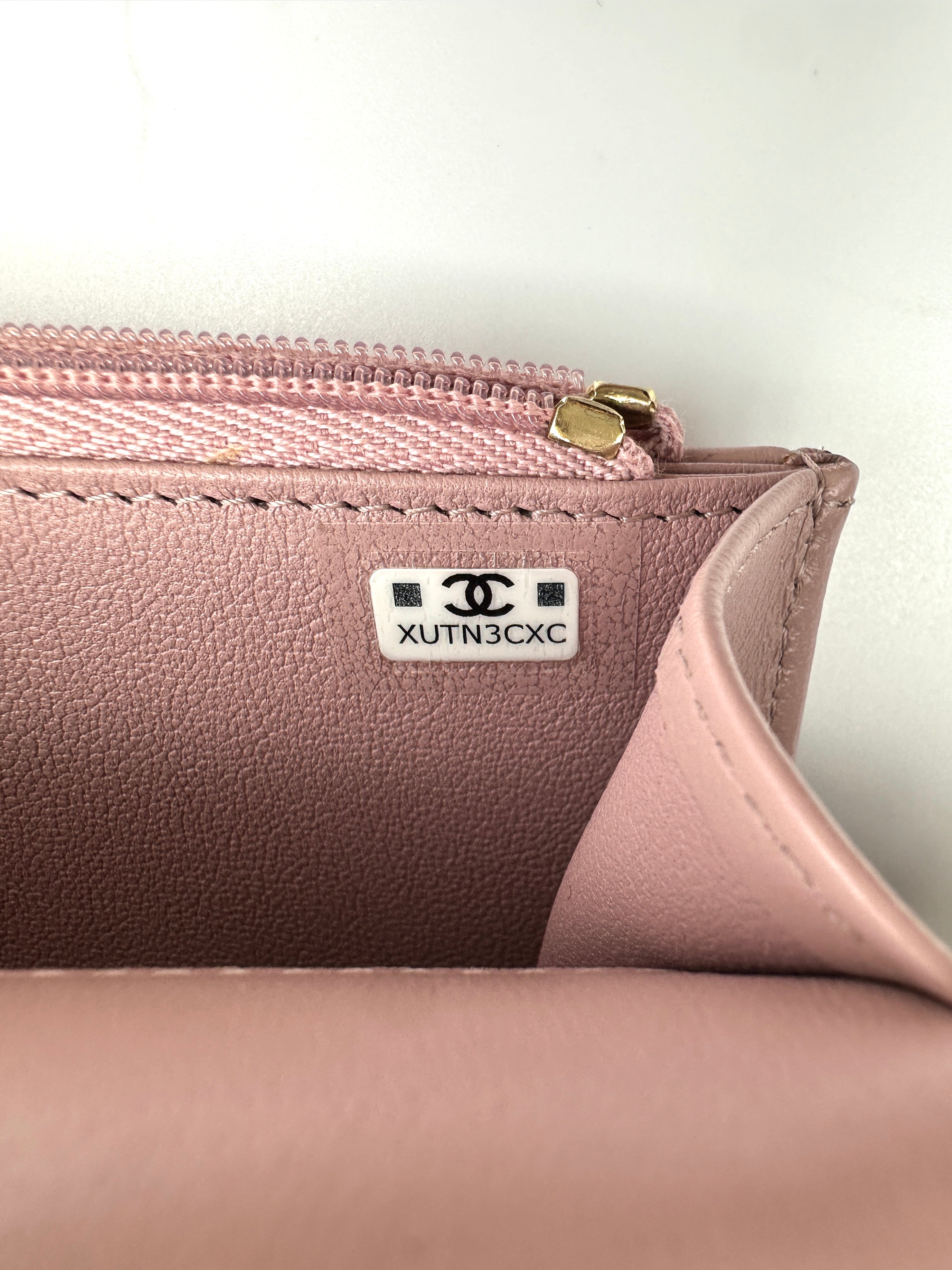 Chanel Classic Flap Pink Quilted Lambskin Top Handle Shoulder Bag(XU***XC) IRIS247
