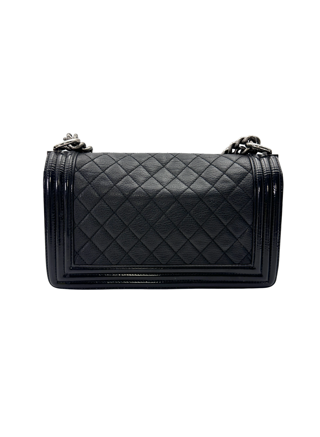 Chanel LeBoy Black Quilted Leather Flap Bag With Silver Buckle(21***28) CC2183