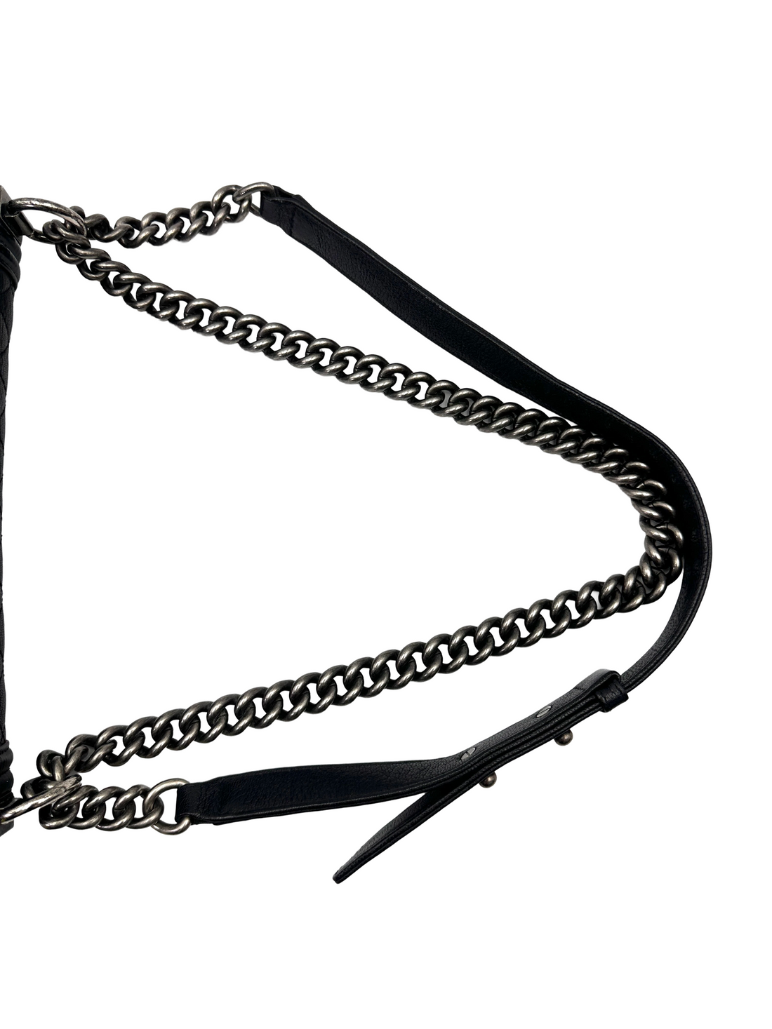 Chanel LeBoy Black Quilted Leather Flap Bag With Silver Buckle(21***28) CC2183