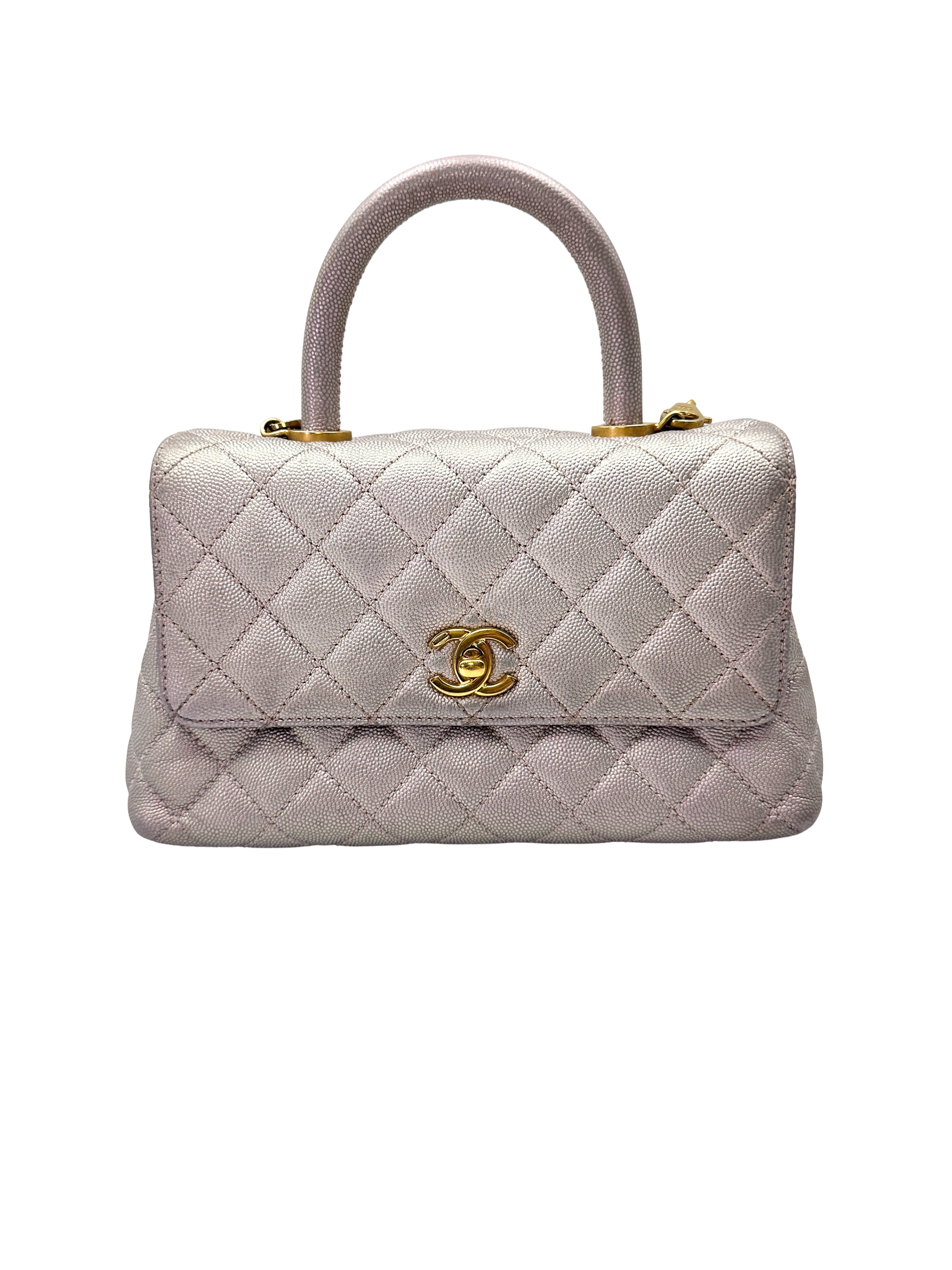 Chanel CoCo Handle Iridescent Purple Quilted Leather Small Size Shoulder Bag(GE***N0) IRIS244