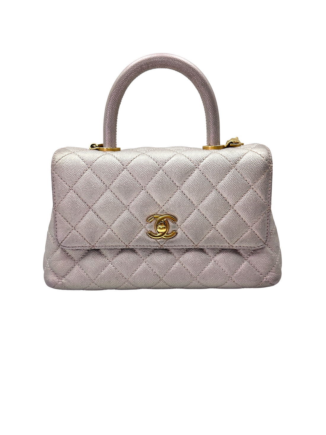 Chanel CoCo Handle Iridescent Purple Quilted Leather Small Size Shoulder Bag(GE***N0) IRIS244