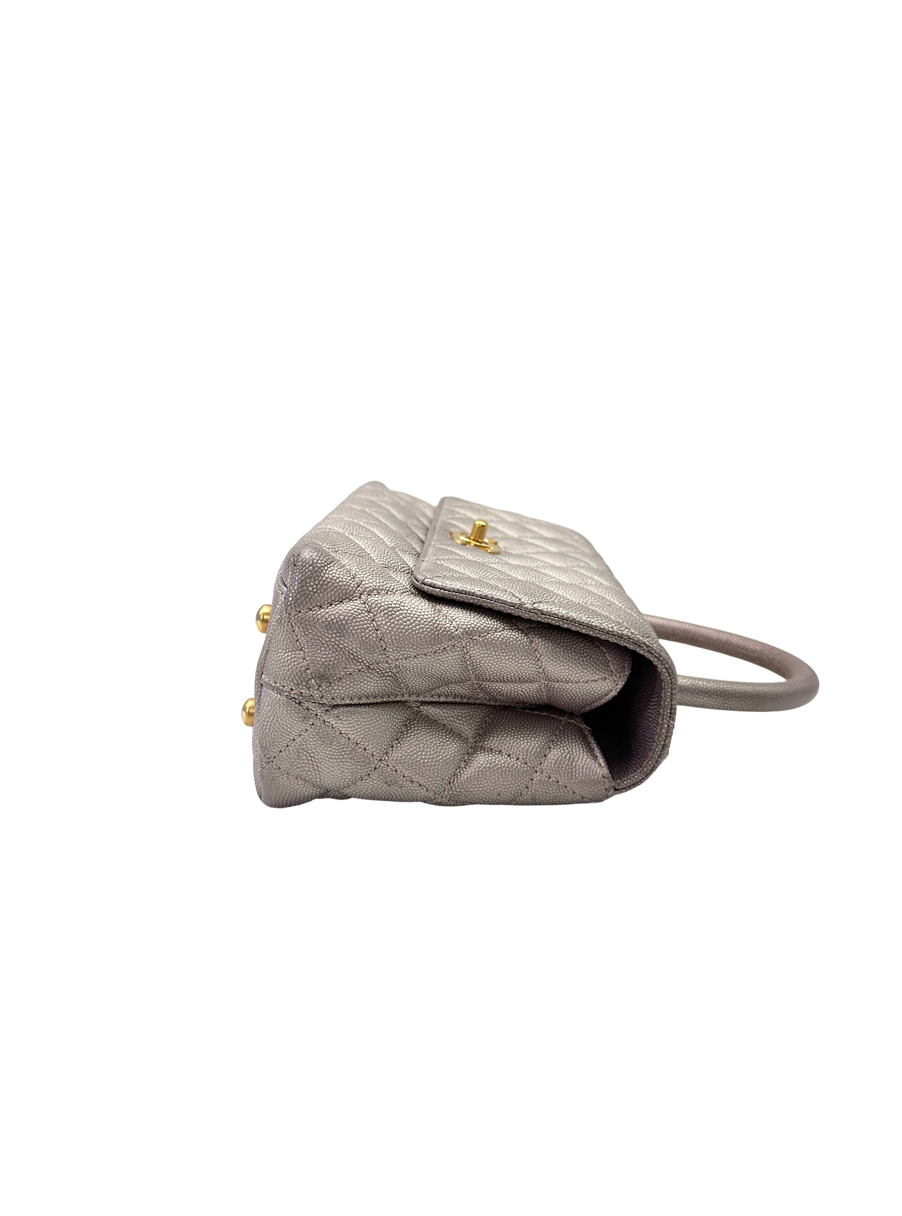 Chanel CoCo Handle Iridescent Purple Quilted Leather Small Size Shoulder Bag(GE***N0) IRIS244