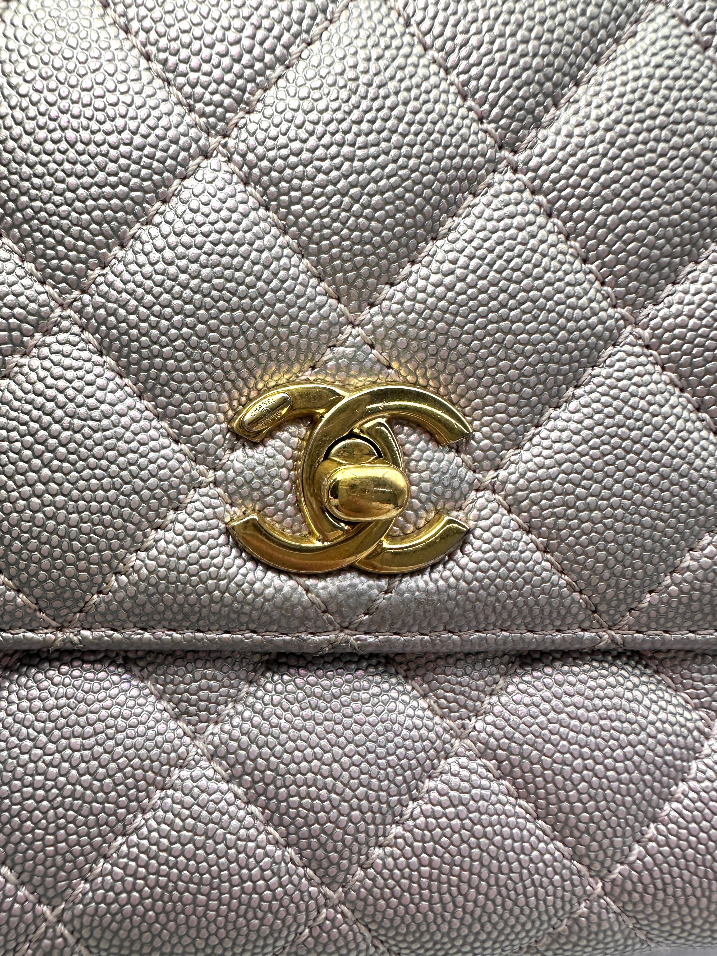 Chanel CoCo Handle Iridescent Purple Quilted Leather Small Size Shoulder Bag(GE***N0) IRIS244