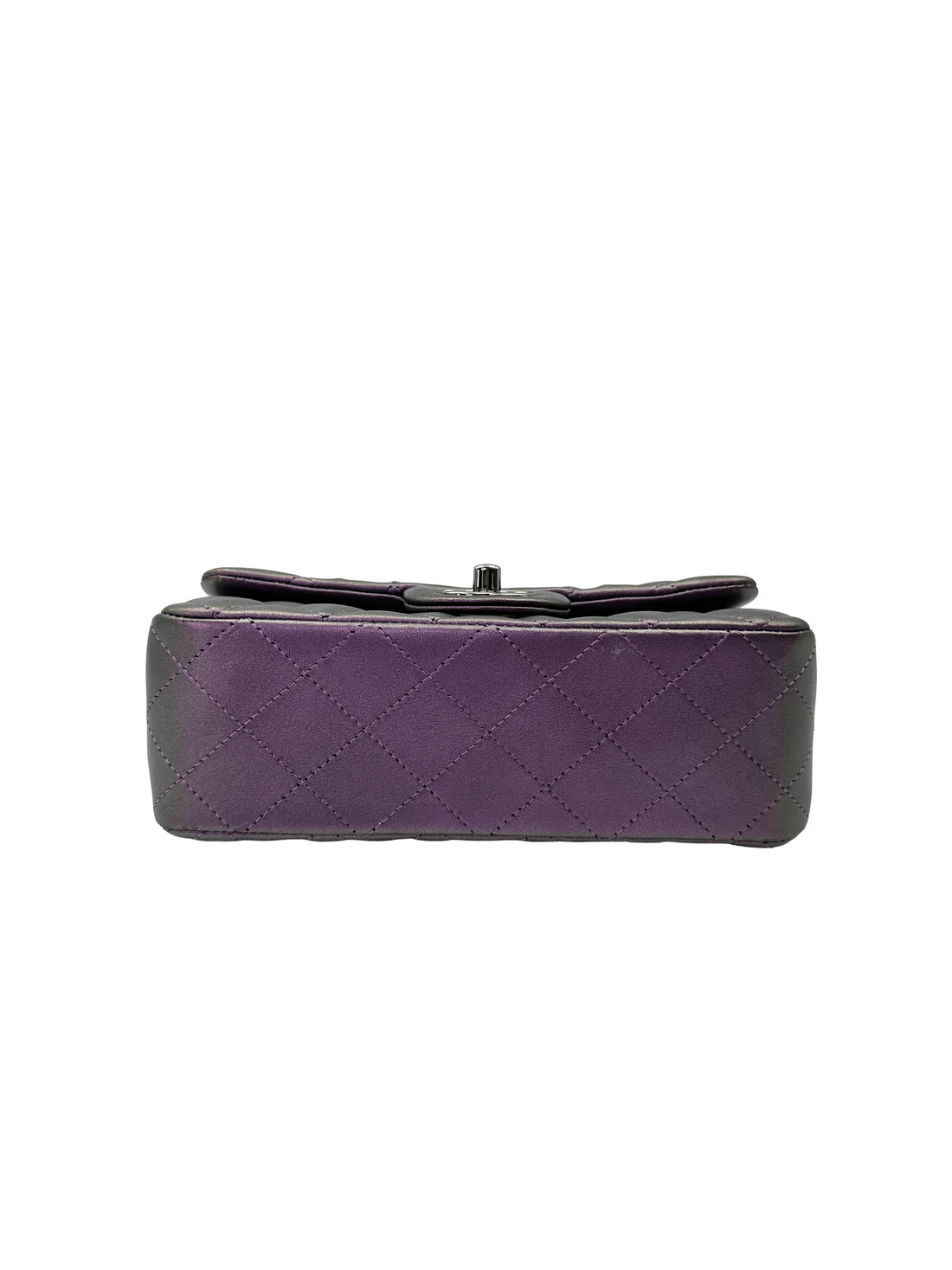 Chanel Classic Flap Iridescent Purple Quilted Leather Shoulder Bag With Silver Buckle(24***29) IRIS246