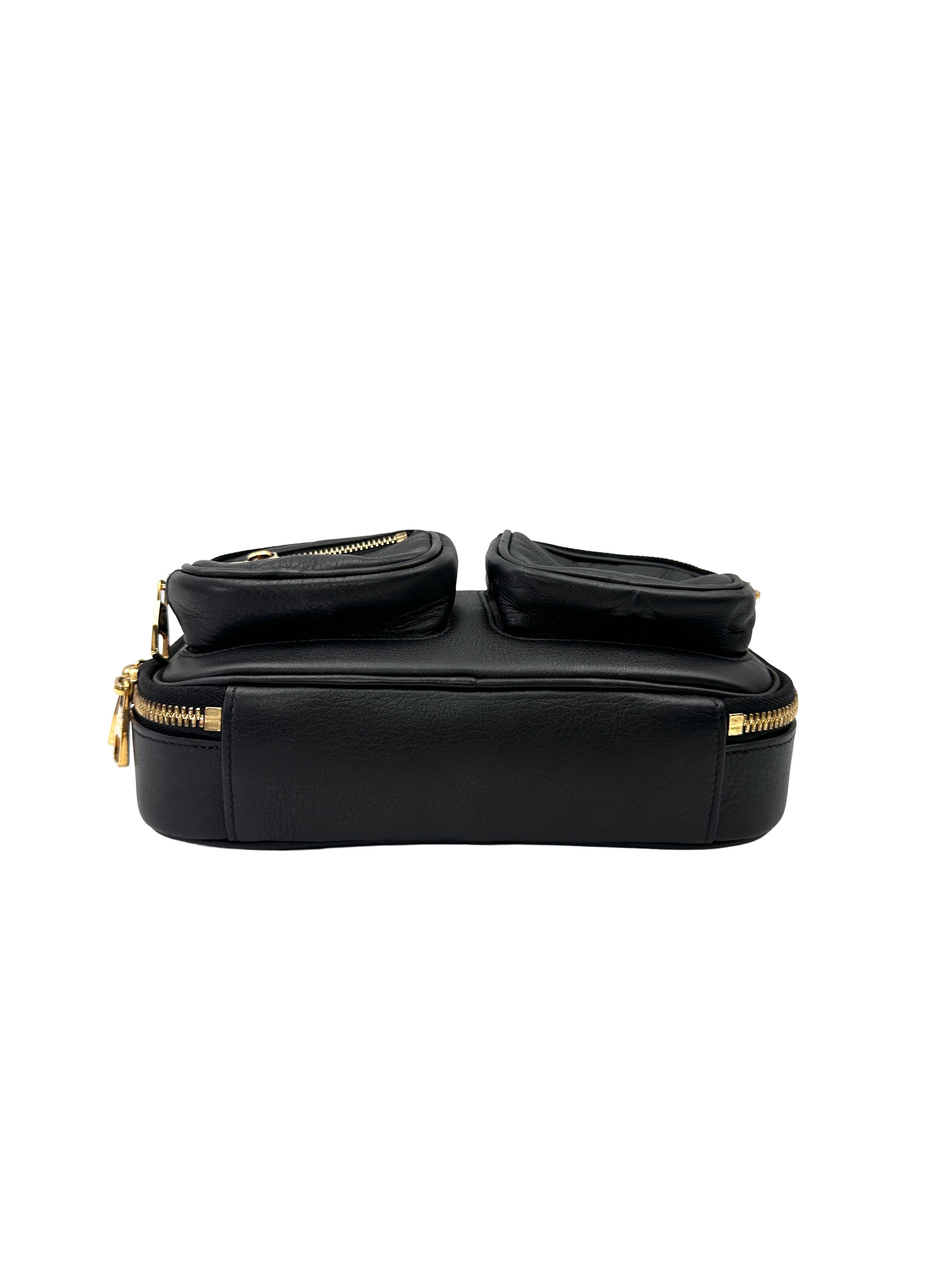 Louis Vuitton Utility Crossbody Black Empreinte Leather Handle Bag LV3046