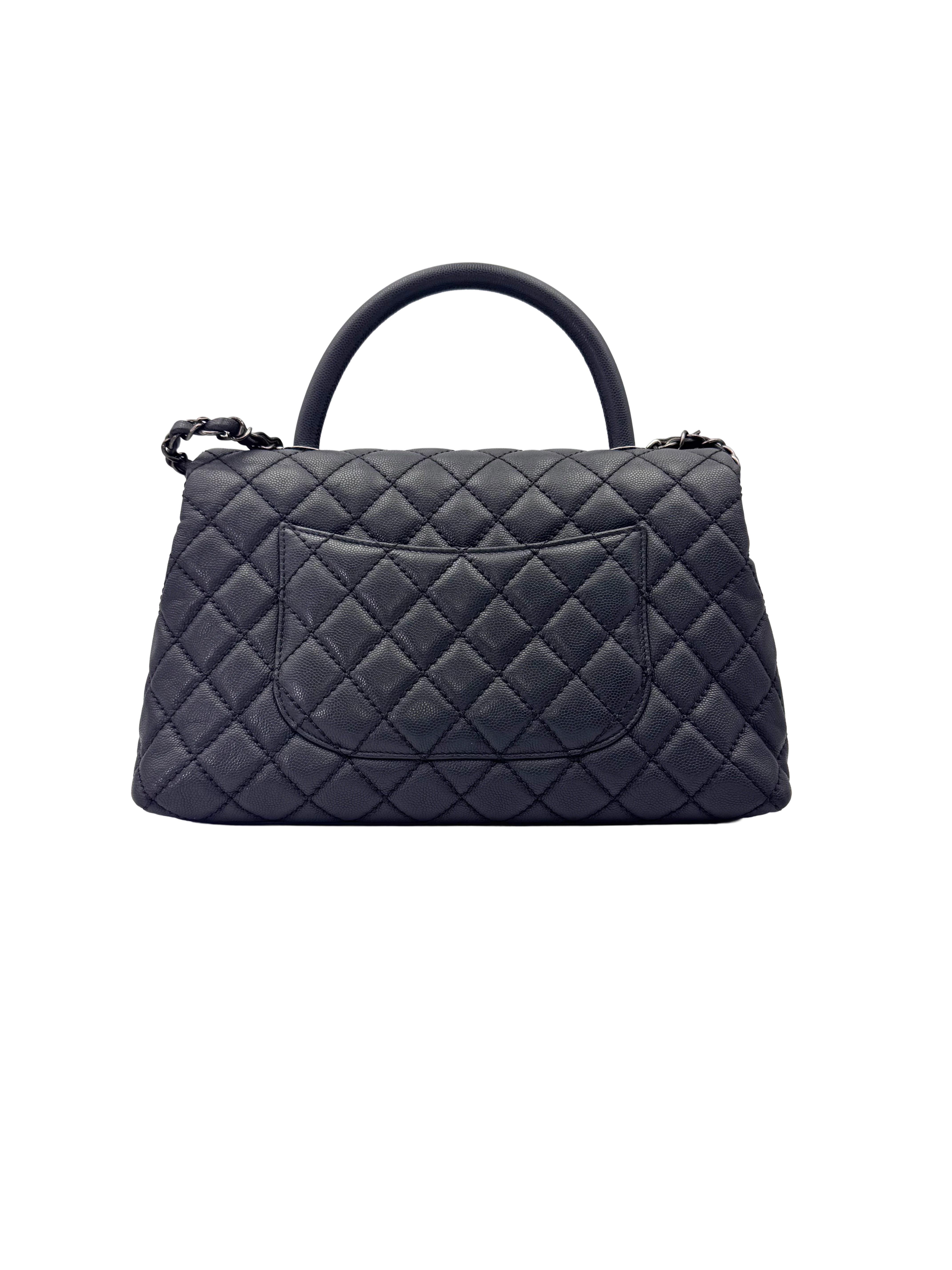 Chanel CoCo Handle Black Quilted Leather Medium Size Shoulder Bag(21***95) CC2181