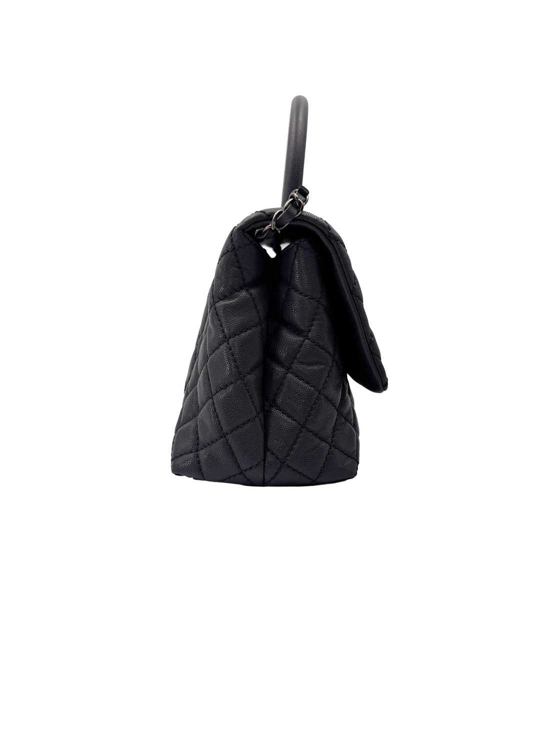 Chanel CoCo Handle Black Quilted Leather Medium Size Shoulder Bag(21***95) CC2181