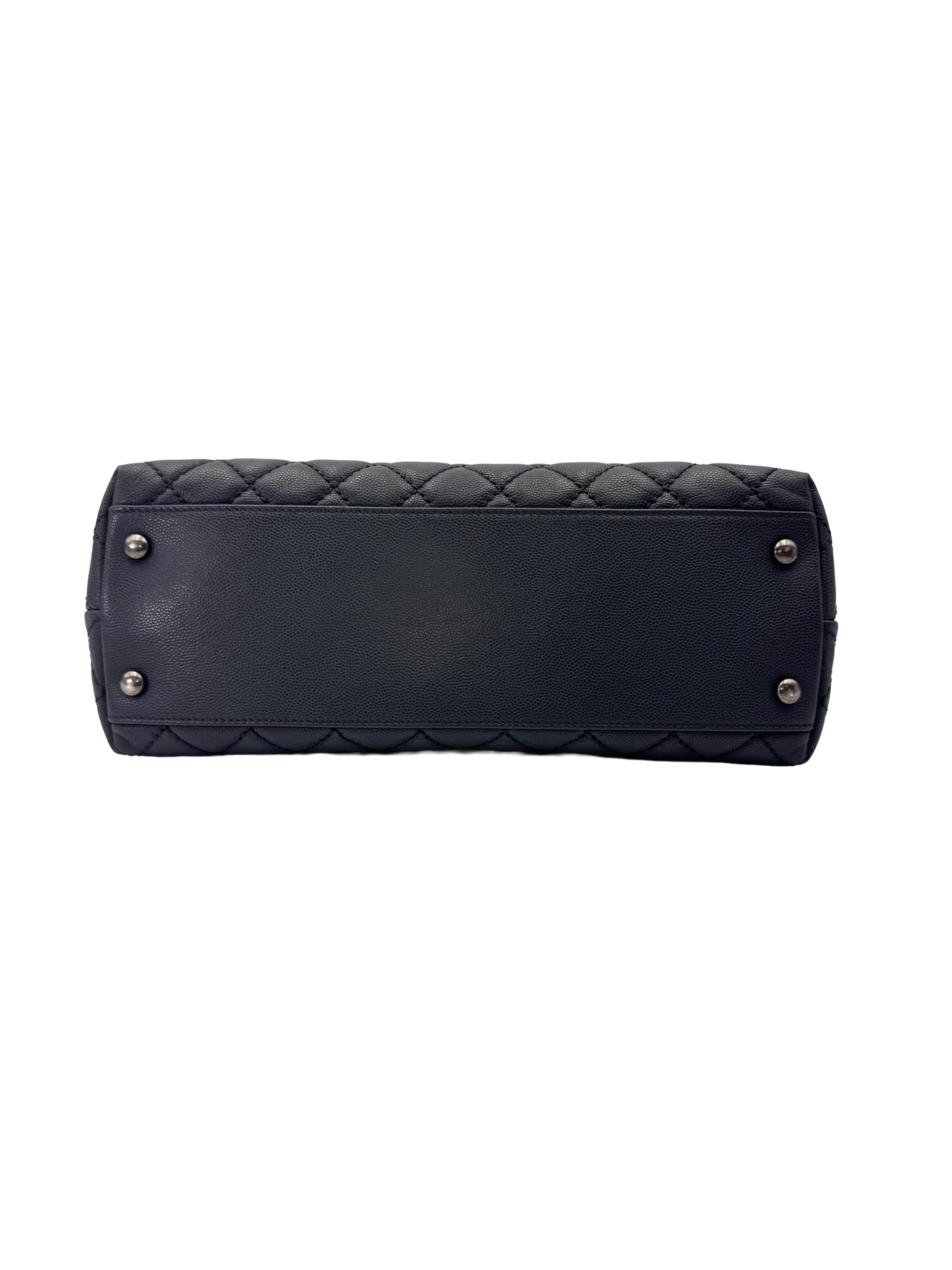 Chanel CoCo Handle Black Quilted Leather Medium Size Shoulder Bag(21***95) CC2181