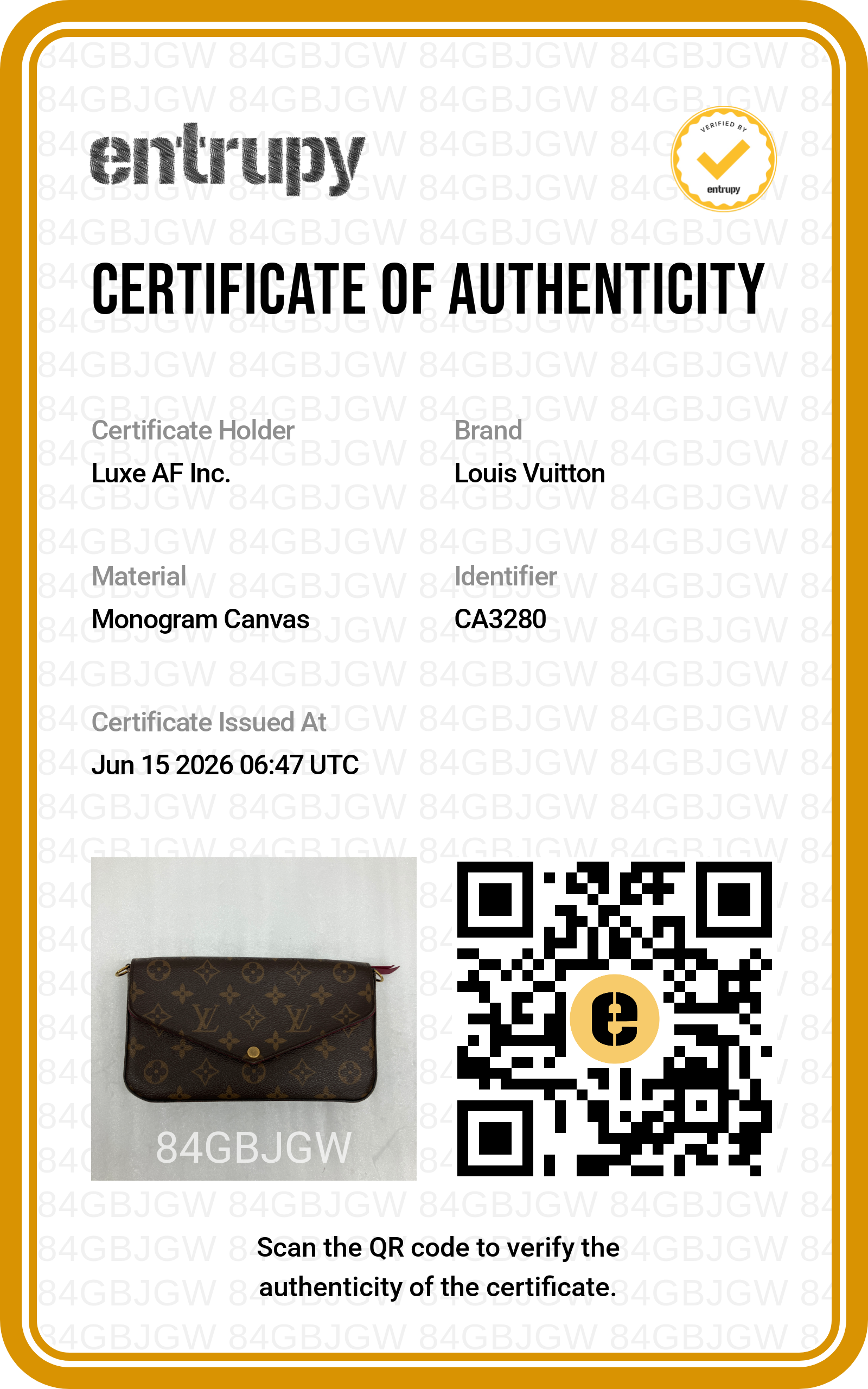 Louis Vuitton Brown Monogram Canvas Pochette Felicie LV3043