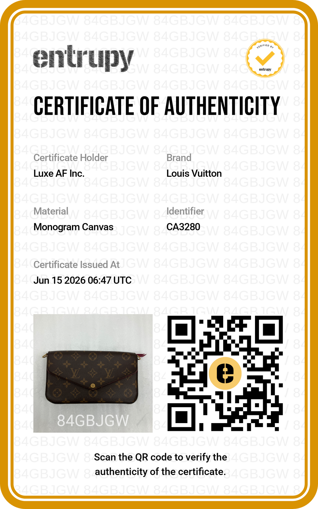 Louis Vuitton Brown Monogram Canvas Pochette Felicie LV3043