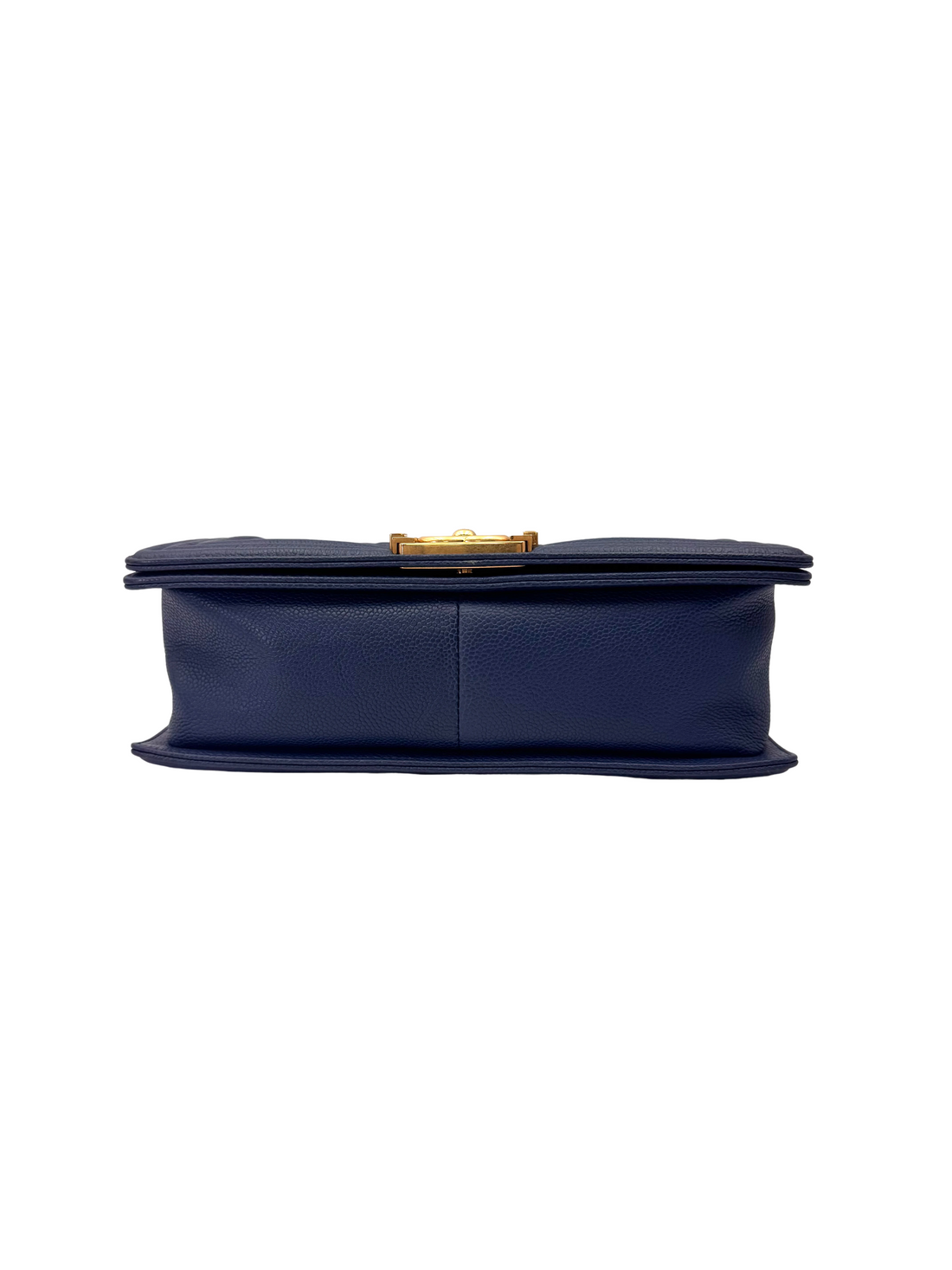 Chanel LeBoy Navy Quilted Leather Flap Bag With Gold Buckle(23***03) CC2182