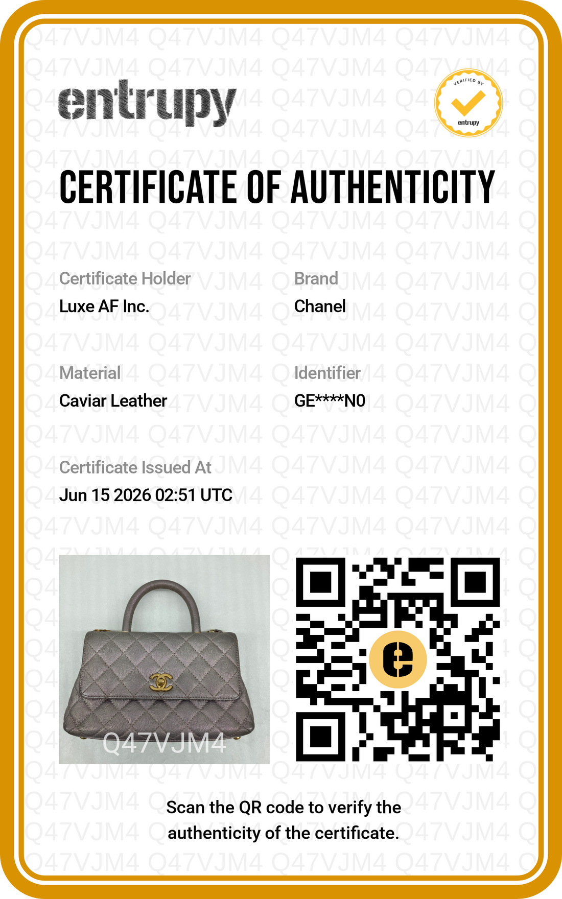 Chanel CoCo Handle Iridescent Purple Quilted Leather Small Size Shoulder Bag(GE***N0) IRIS244