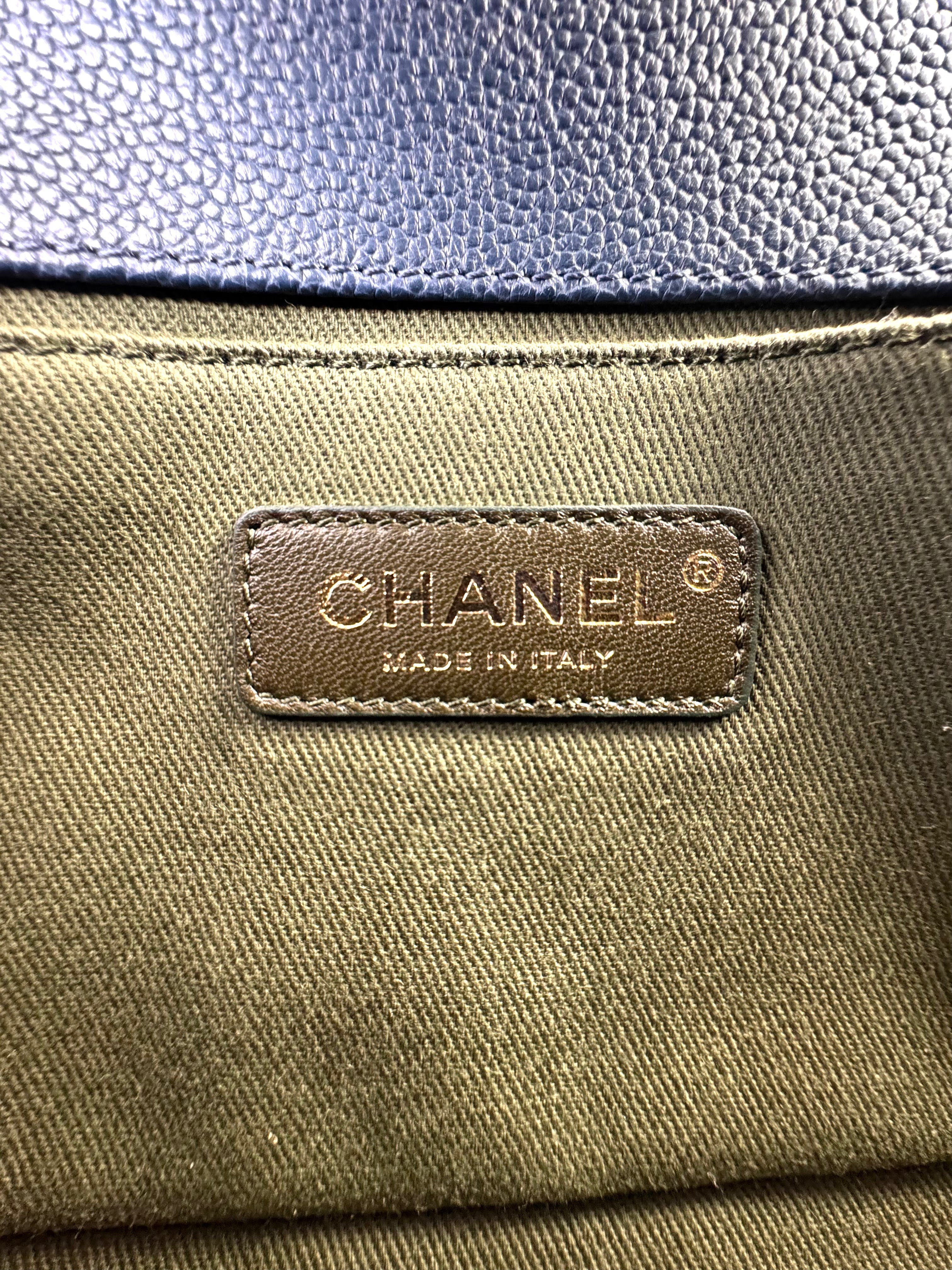Chanel LeBoy Navy Quilted Leather Flap Bag With Gold Buckle(23***03) CC2182