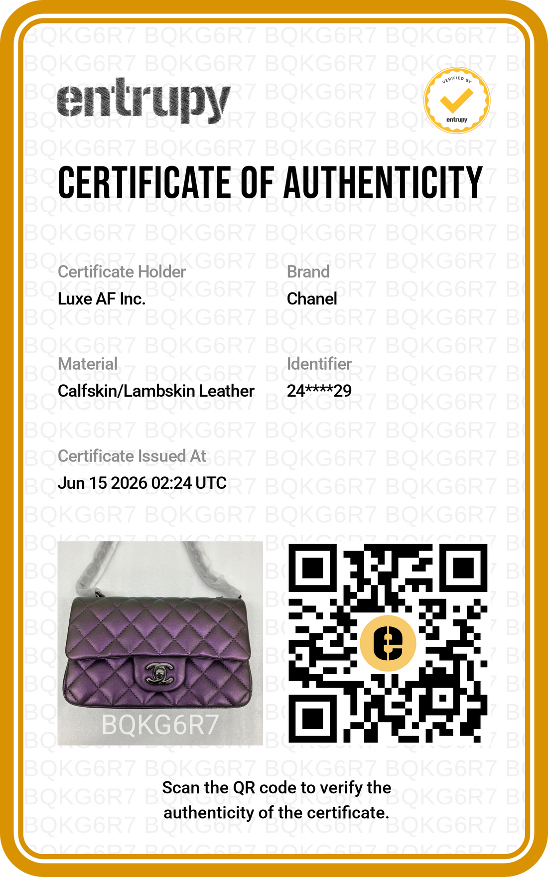 Chanel Classic Flap Iridescent Purple Quilted Leather Shoulder Bag With Silver Buckle(24***29) IRIS246