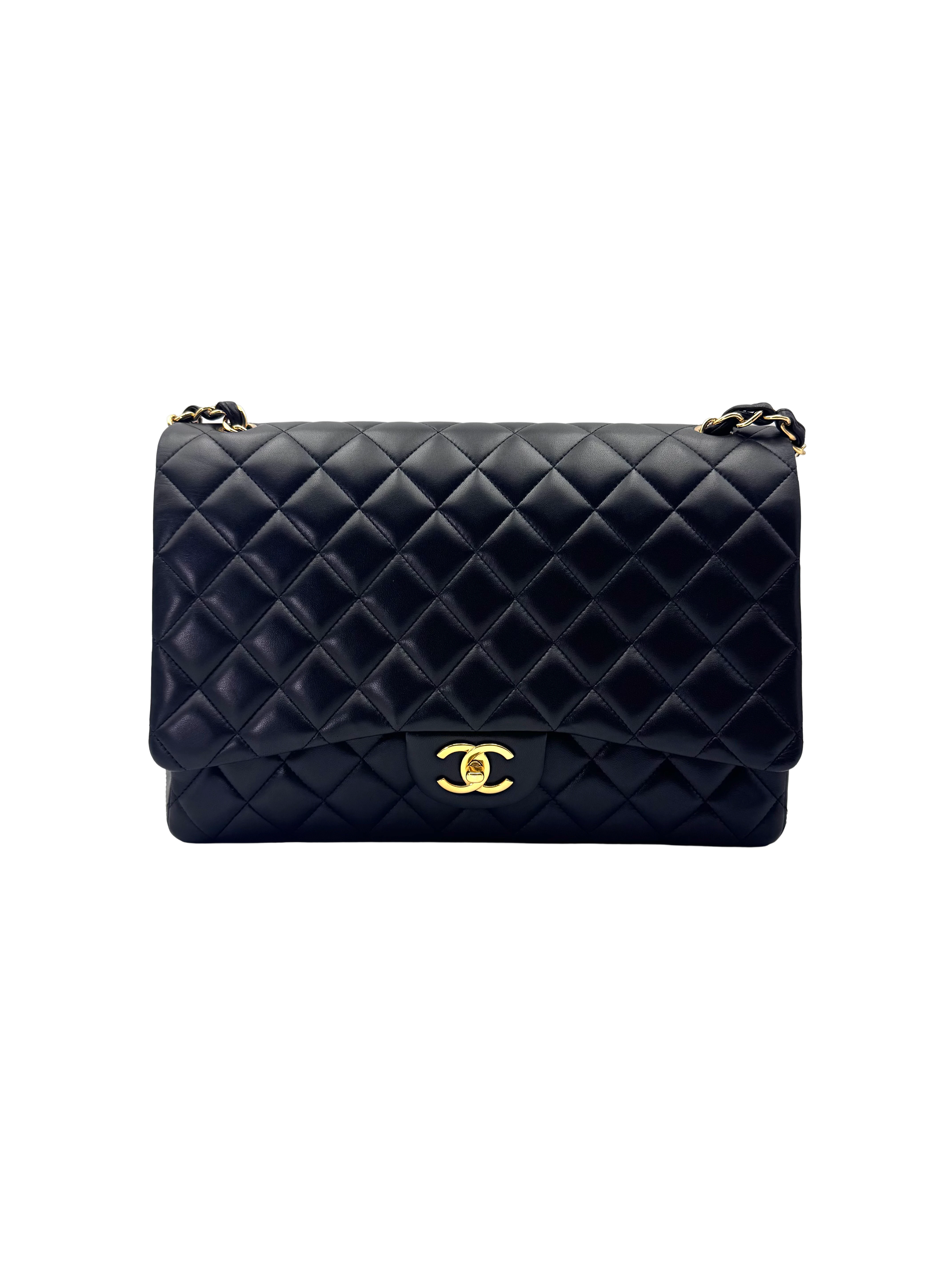 Chanel Classic Flap Black Quilted Leather Shoulder Bag With Gold Buckle(15***77) CC2184