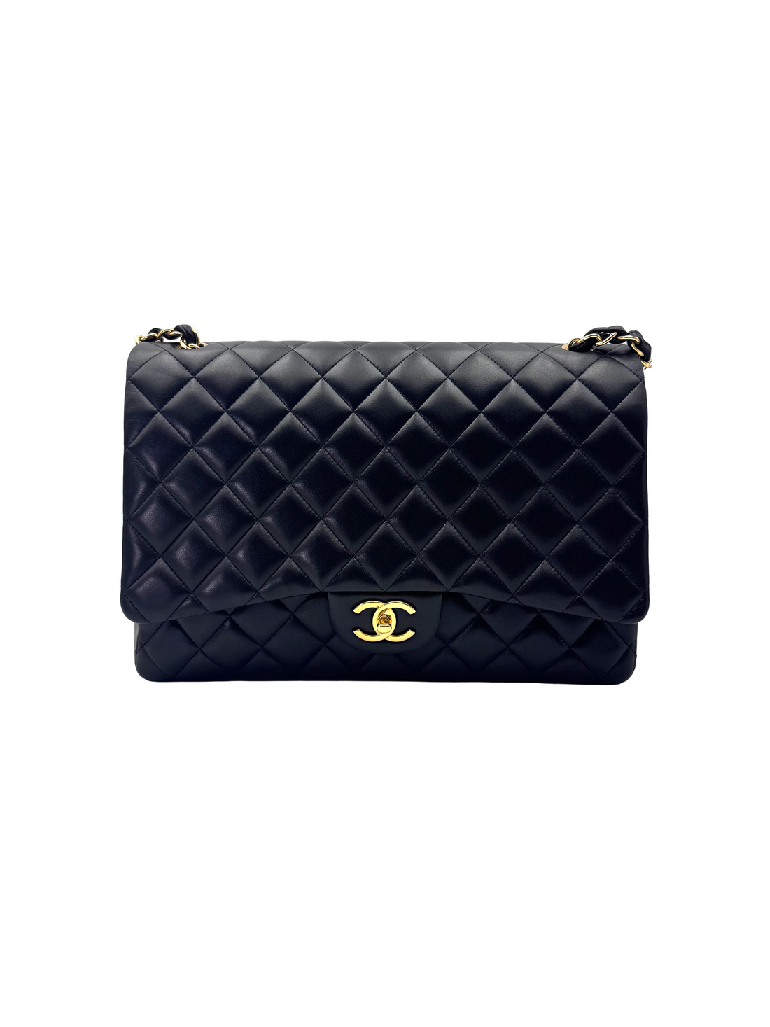 Chanel Classic Flap Black Quilted Leather Shoulder Bag With Gold Buckle(15***77) CC2184