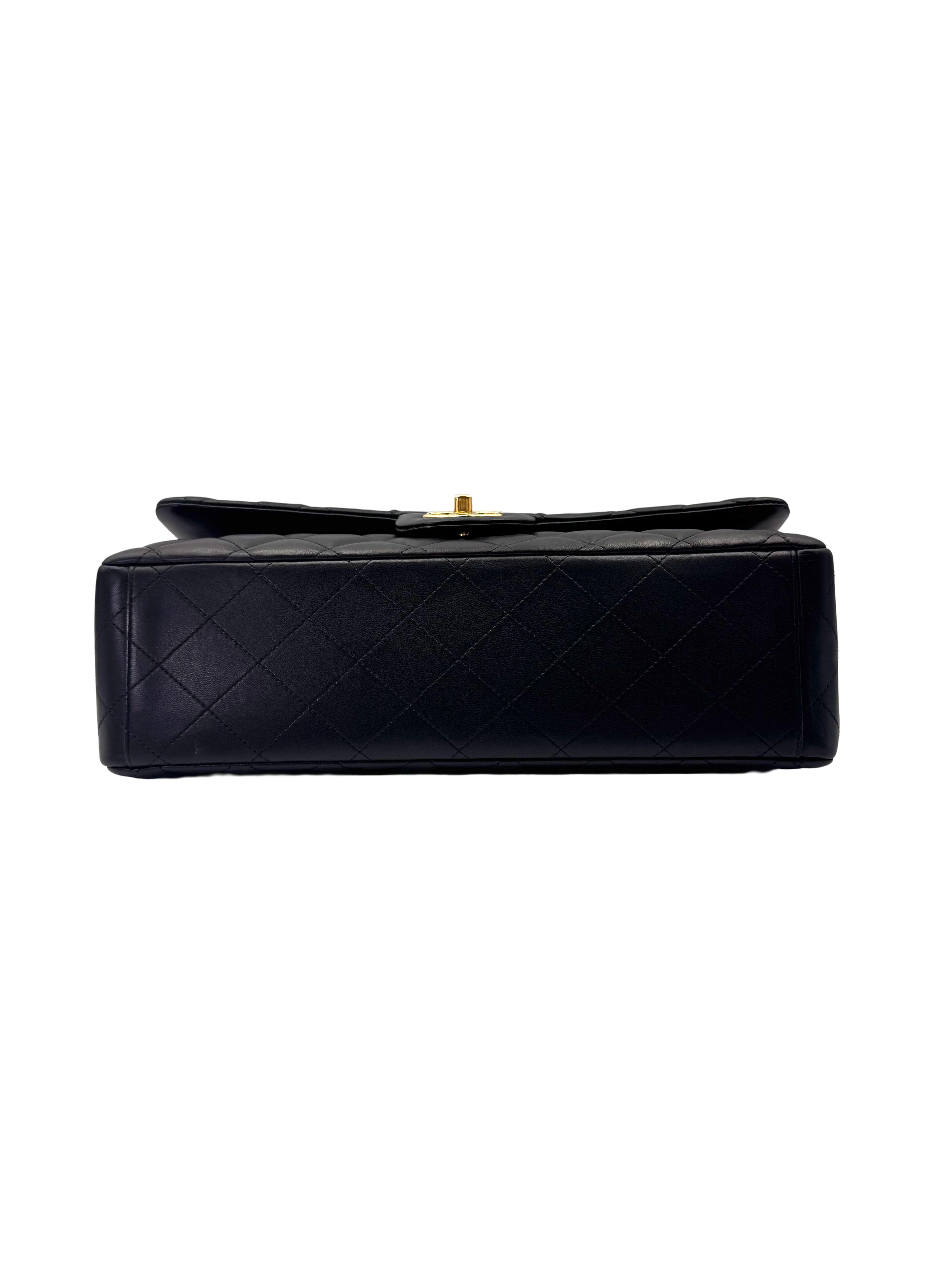 Chanel Classic Flap Black Quilted Leather Shoulder Bag With Gold Buckle(15***77) CC2184