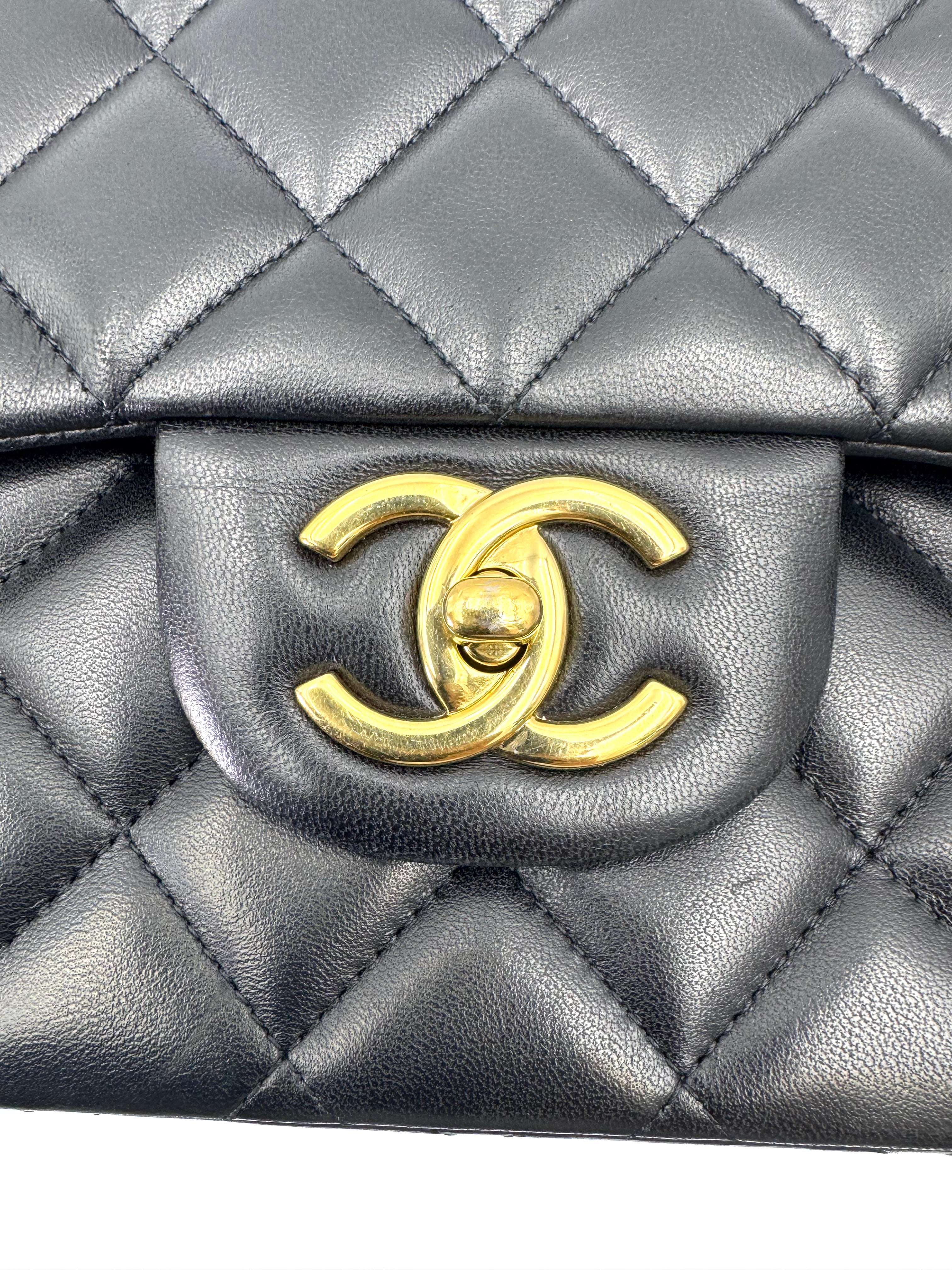 Chanel Classic Flap Black Quilted Leather Shoulder Bag With Gold Buckle(15***77) CC2184