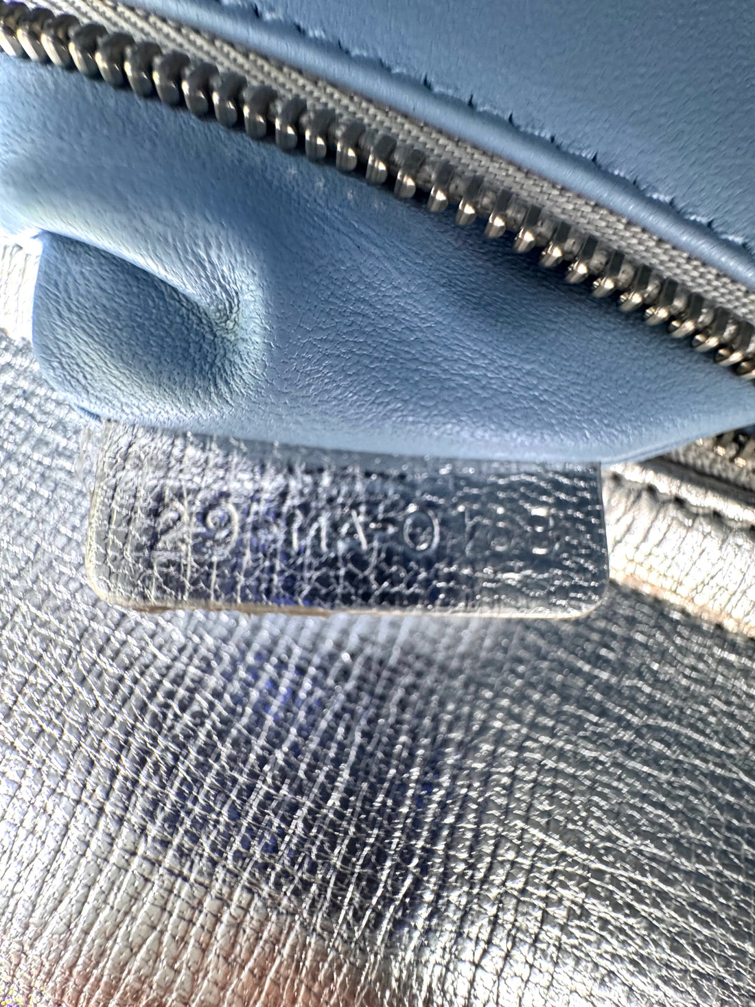 Christian Dior Lady Dior Metallic Silver Cannage Leather Handle Bag With Silver Charms DR805