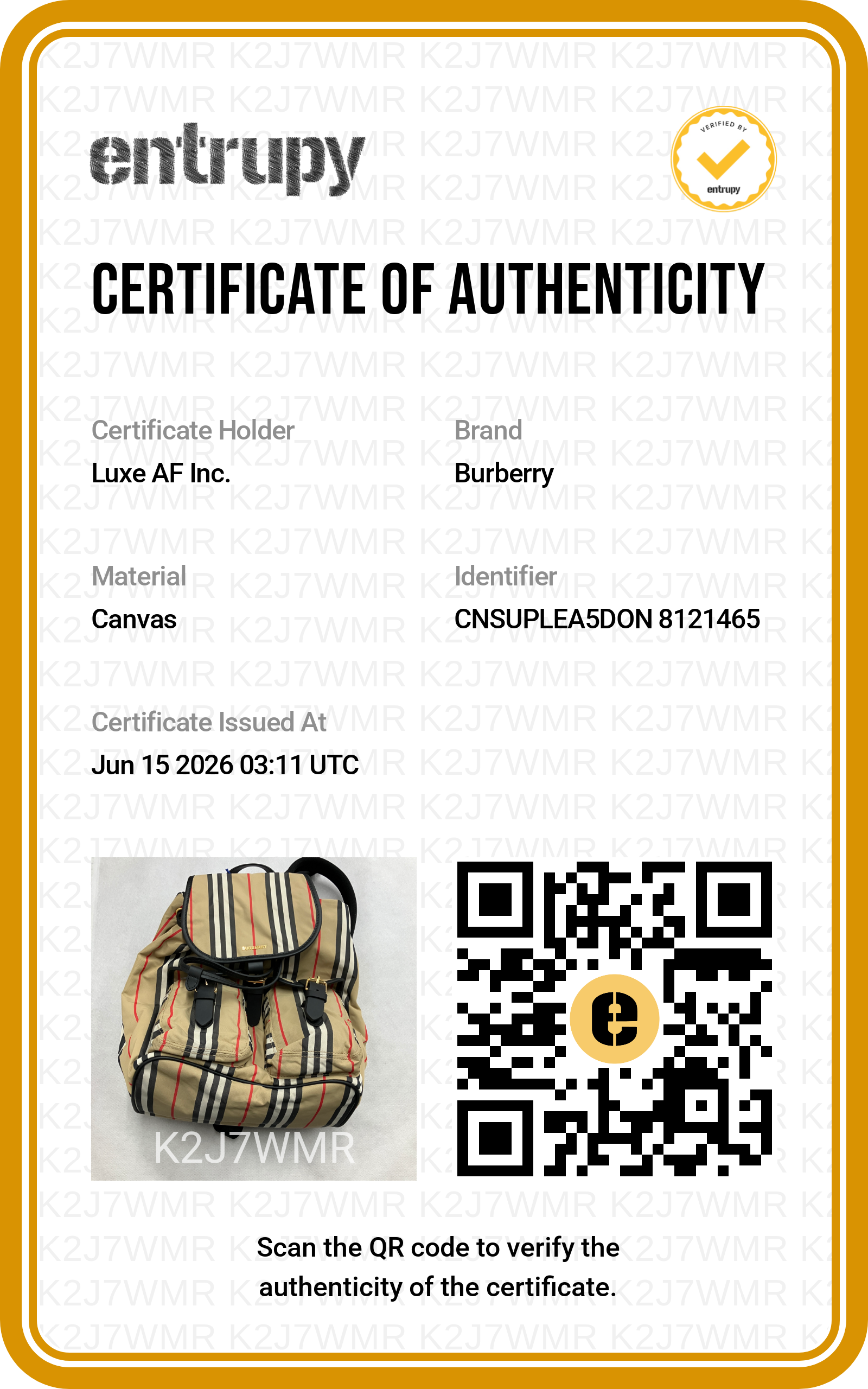 Burberry Horseshoe Check Quilted Backpack BRC