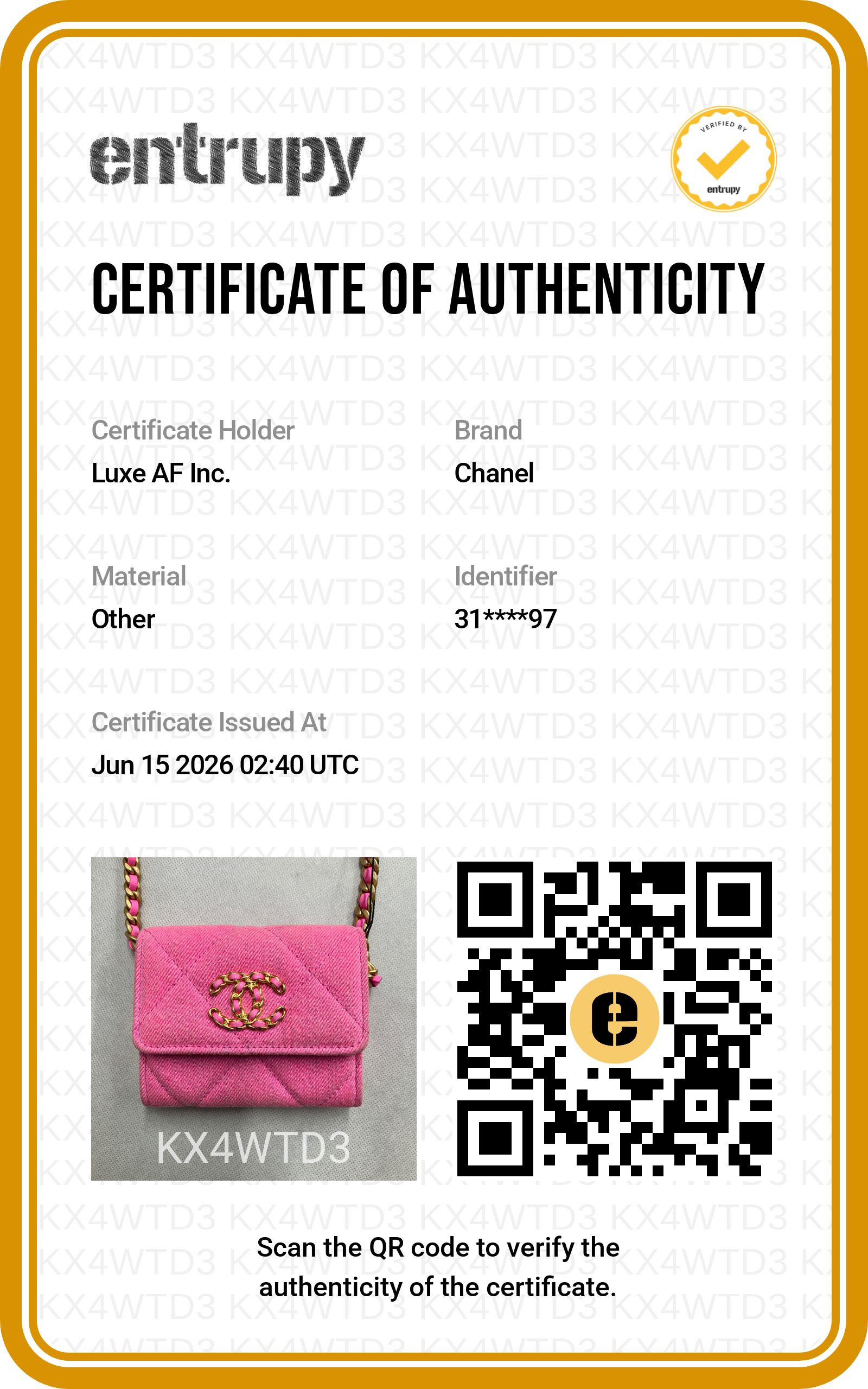 Chanel 19 Pink Tweed Wallet On Chain(31***97) CC2234
