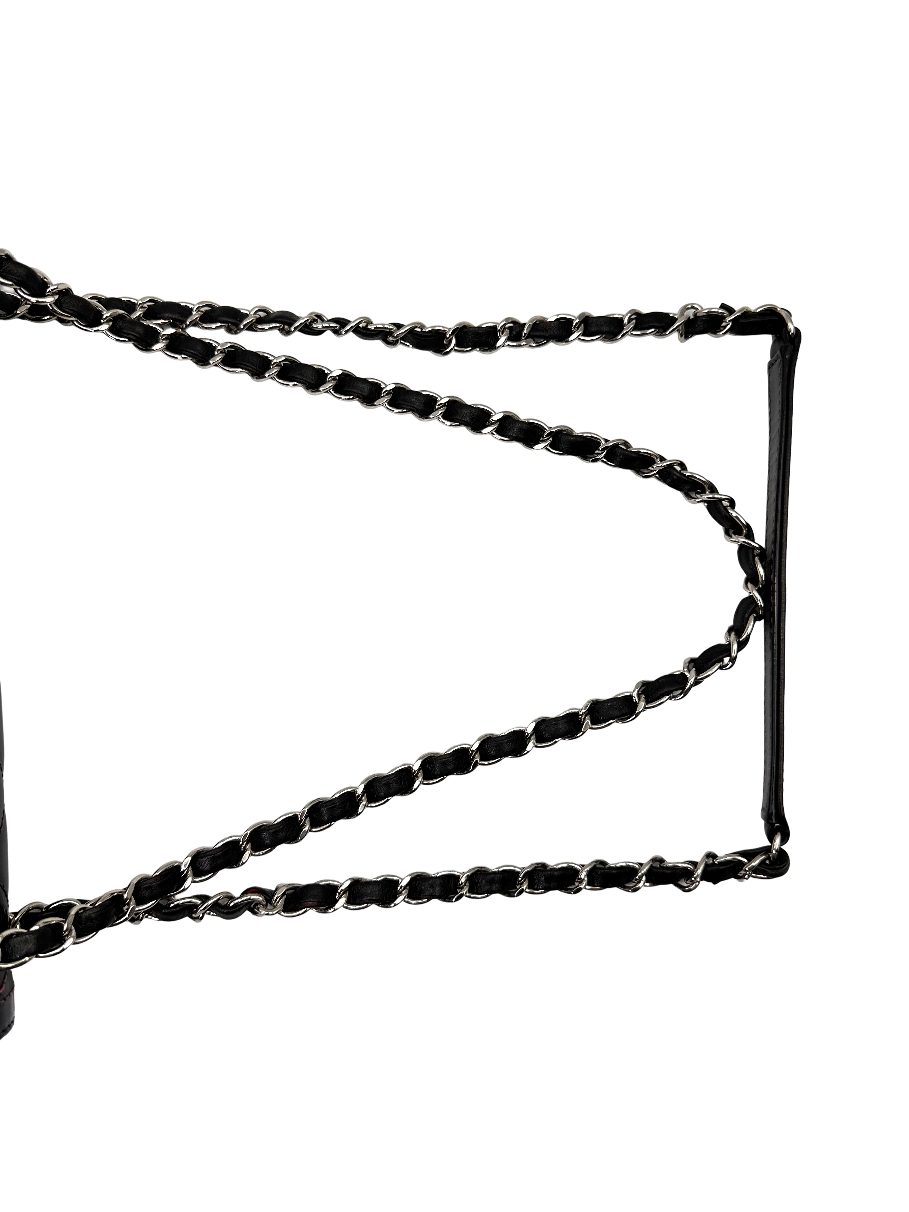 Chanel Classic Flap Black Quilted Patent Leather Shoulder Bag With Silver Buckle(20***65) CC2187
