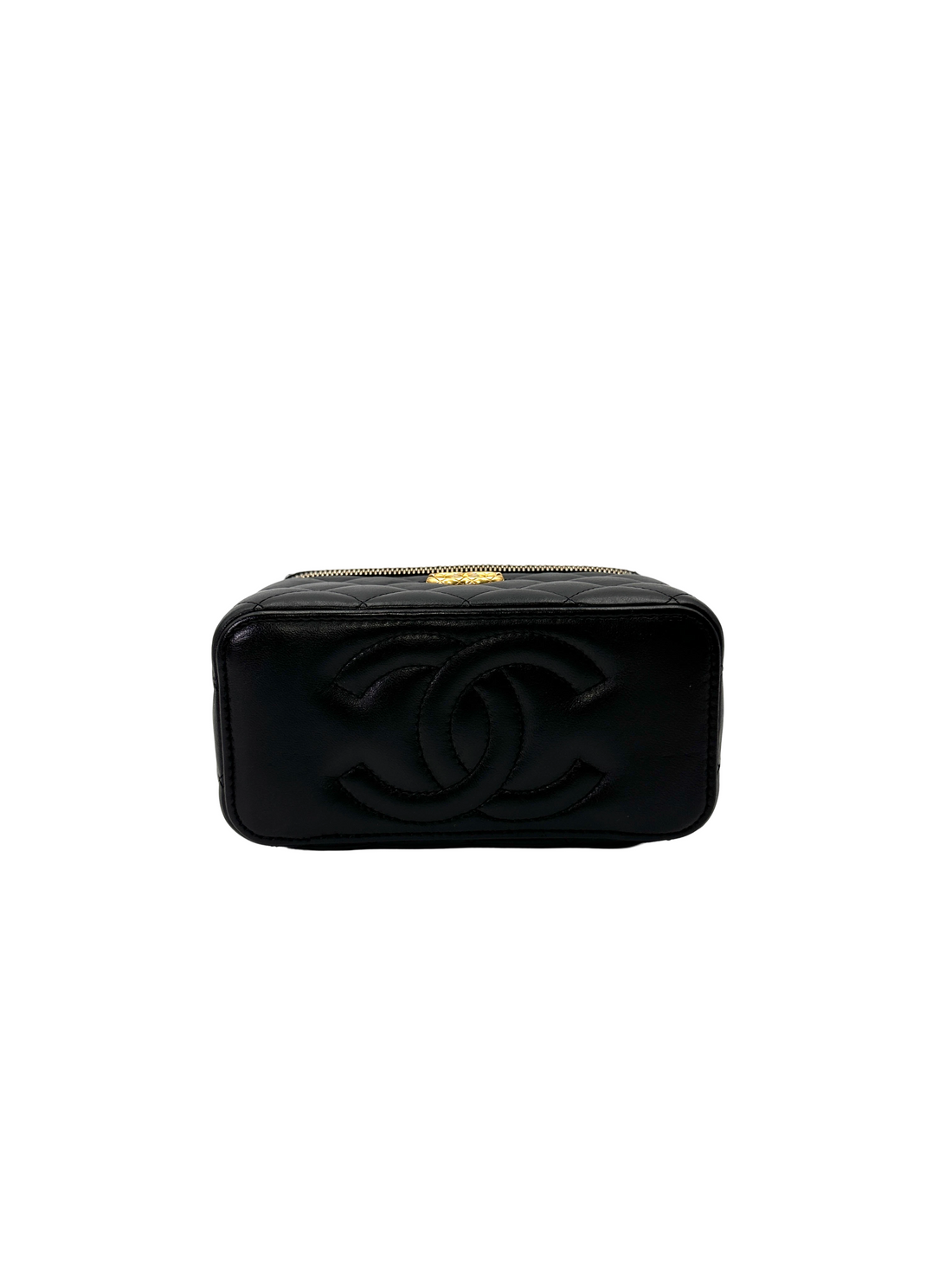 Chanel Black Quilted Leather Vanity Case(J1***7A) CC2185