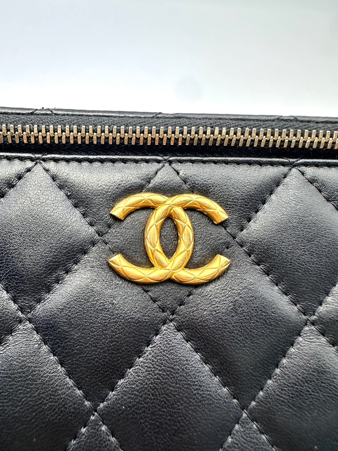 Chanel Black Quilted Leather Vanity Case(J1***7A) CC2185