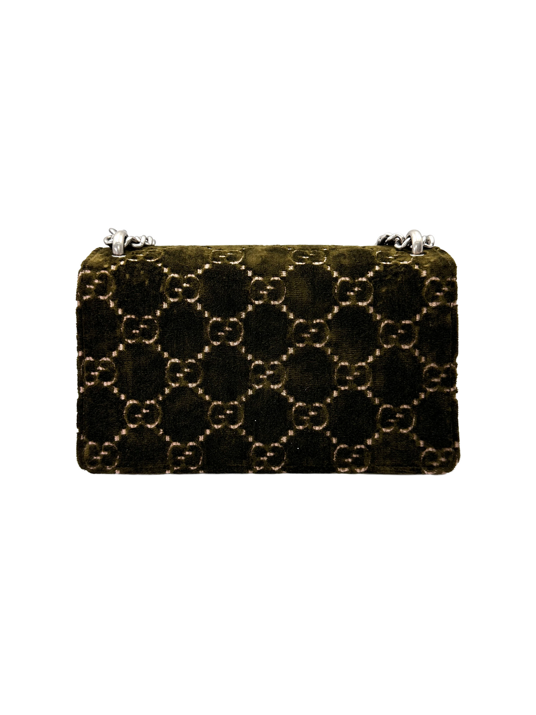 Gucci Dionysus Dark Green Velvet Medium Size Shoulder Bag GG1333