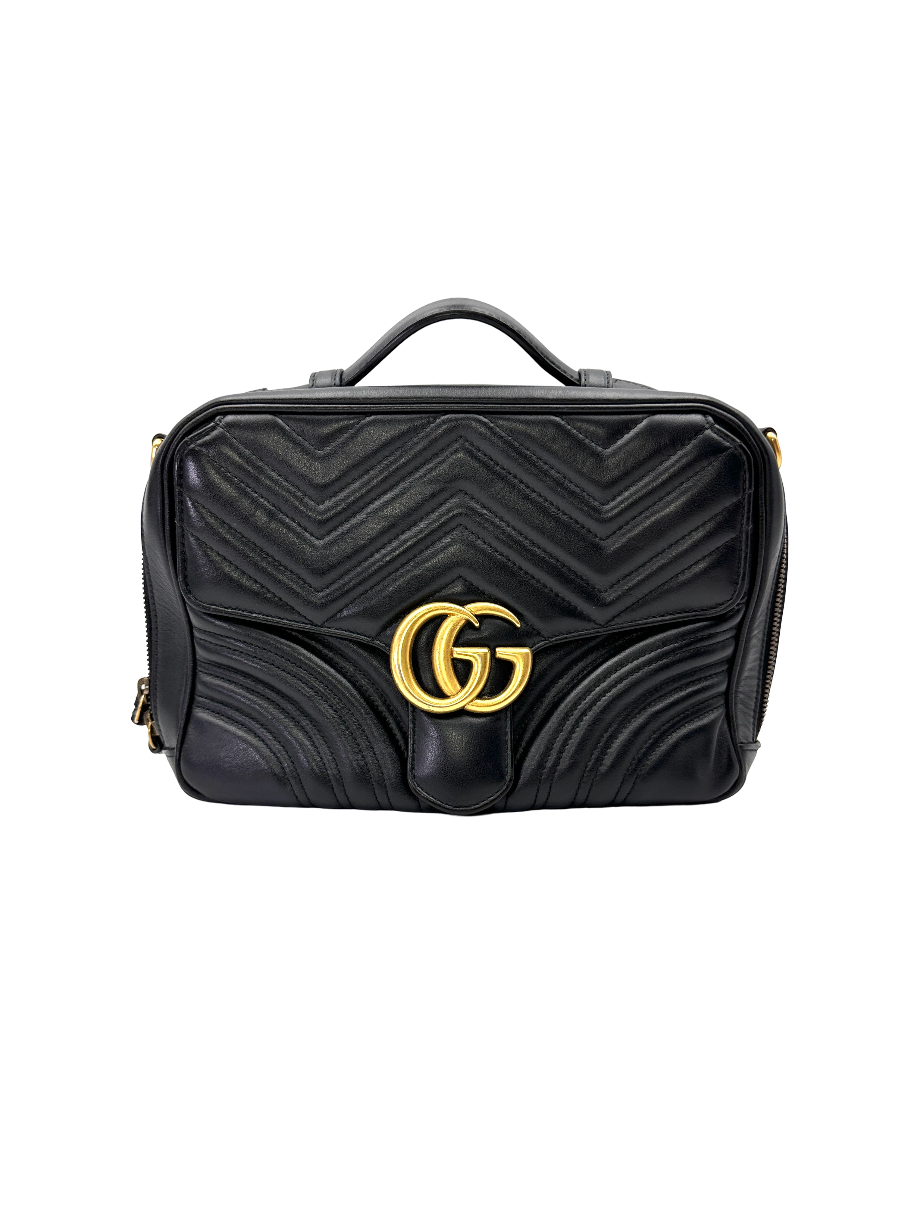 Gucci GG Marmont Black Matelasse Leather Camera Bag GG1334