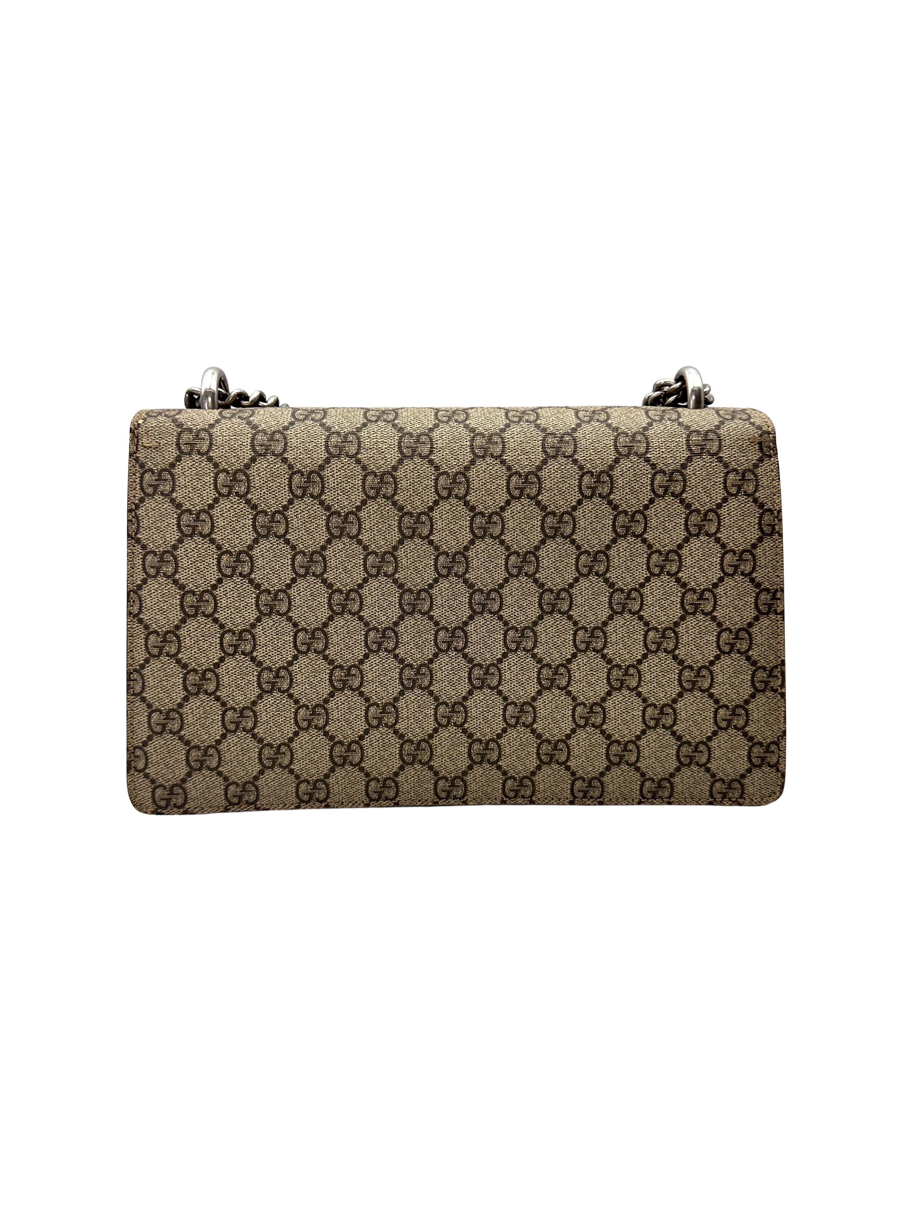 Gucci Dionysus GG Supreme Canvas Medium Size Shoulder Bag With Red Tirm GG1335