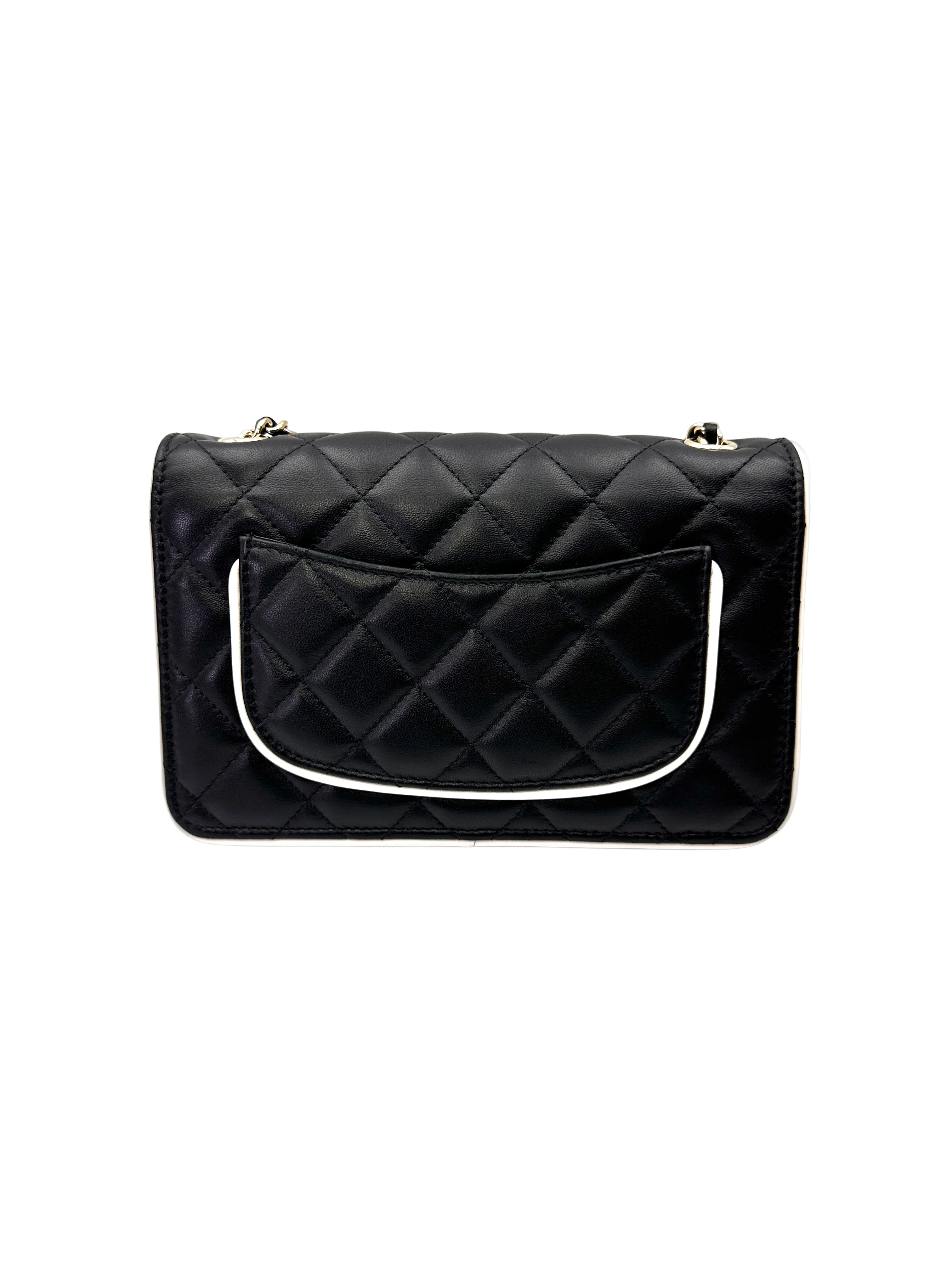 Chanel Black/White Quilted Lambskin Wallet On Chain(UG***TA) IRIS248