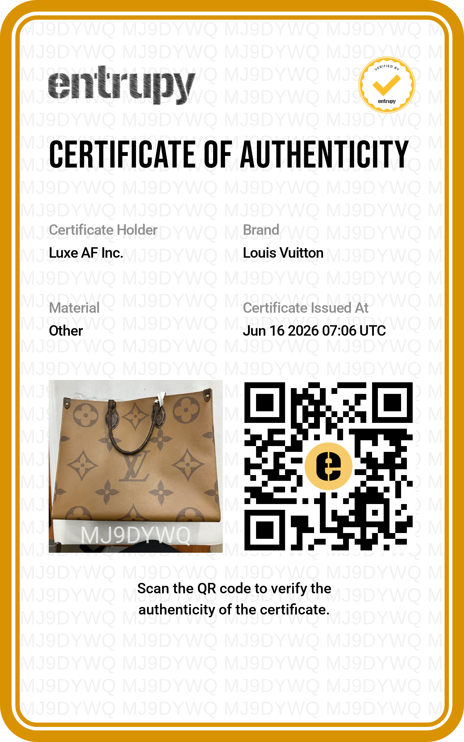 Louis Vuitton Onthego GM Monogram Canvas Handle Bag LV3132