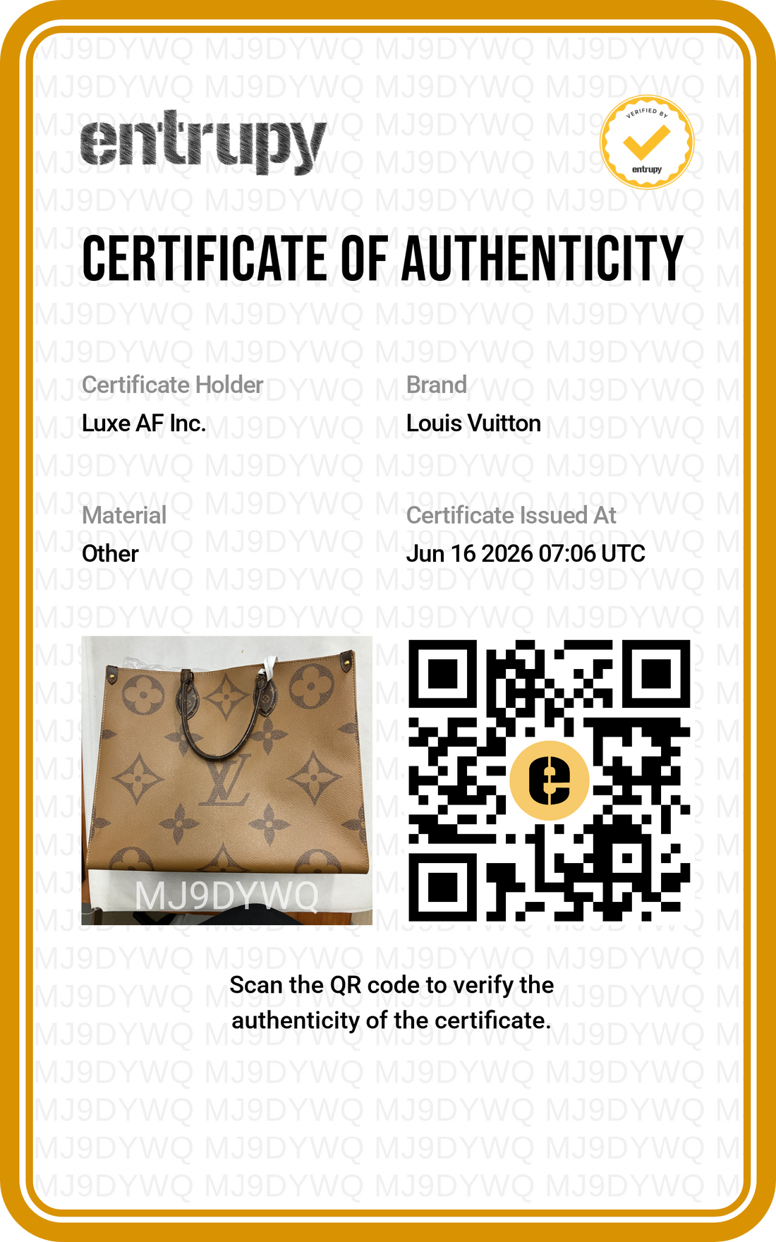 Louis Vuitton Onthego GM Monogram Canvas Handle Bag LV3132