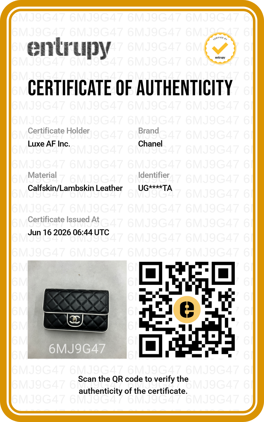 Chanel Black/White Quilted Lambskin Wallet On Chain(UG***TA) IRIS248