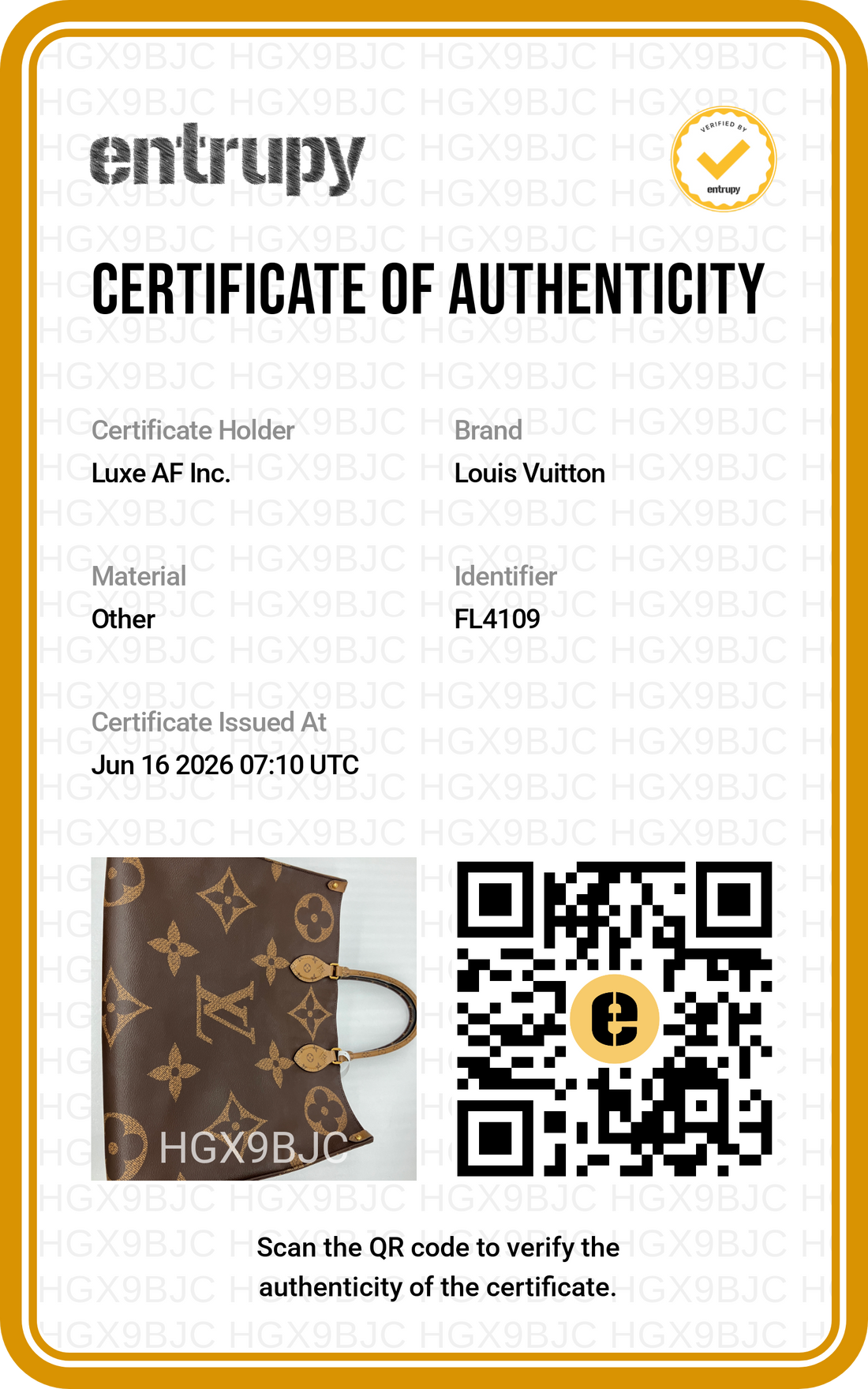 Louis Vuitton Onthego GM Monogram Canvas Handle Bag LV3049