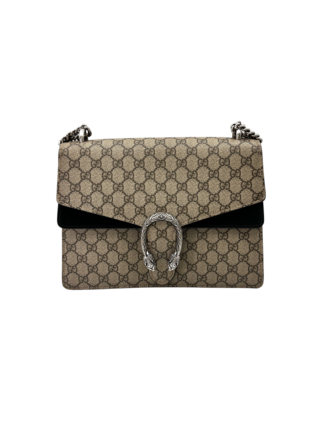 Gucci Dionysus GG Supreme Canvas Medium Size Shoulder Bag With Black Tirm GG1345