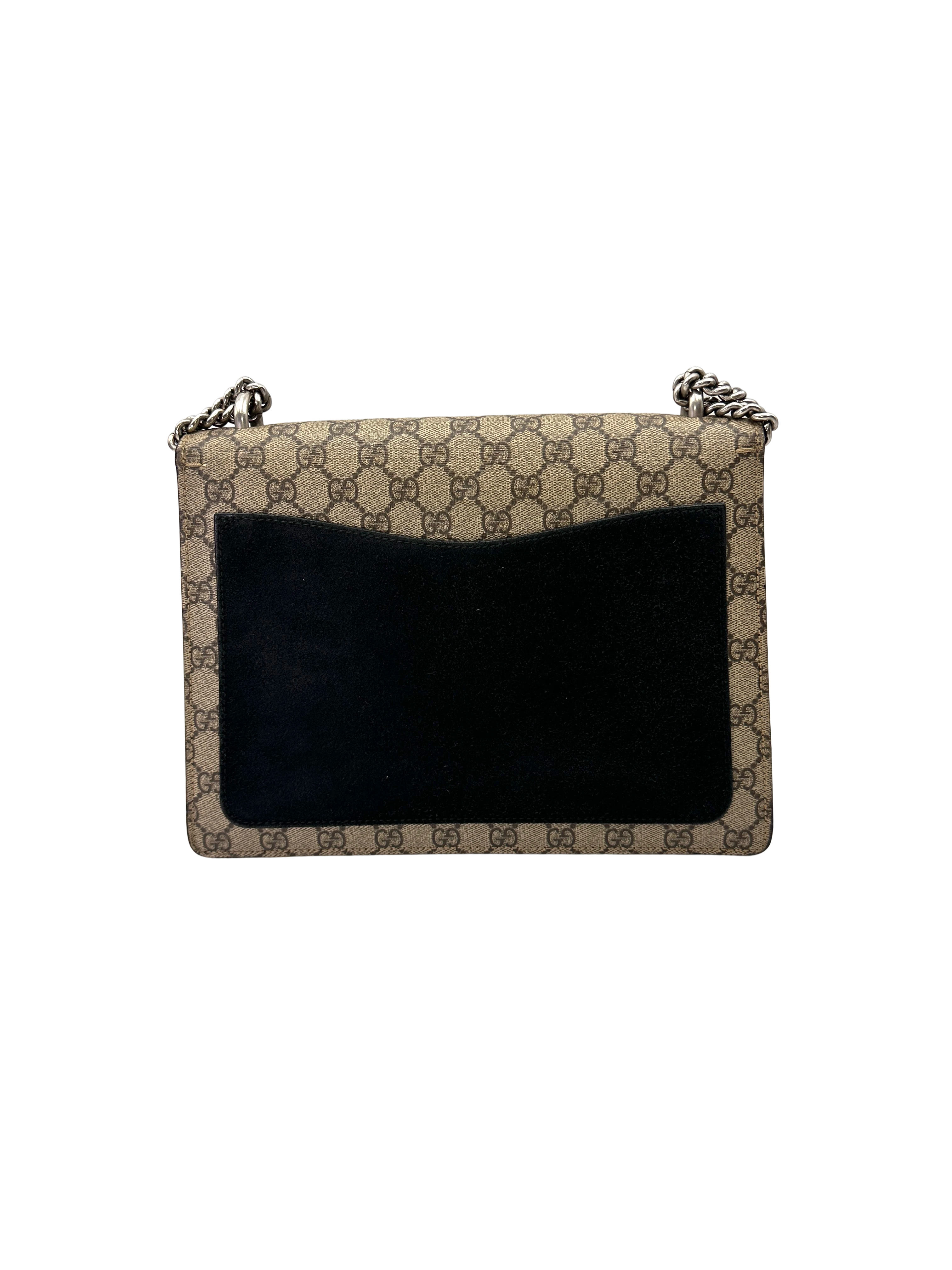 Gucci Dionysus GG Supreme Canvas Medium Size Shoulder Bag With Black Tirm GG1345