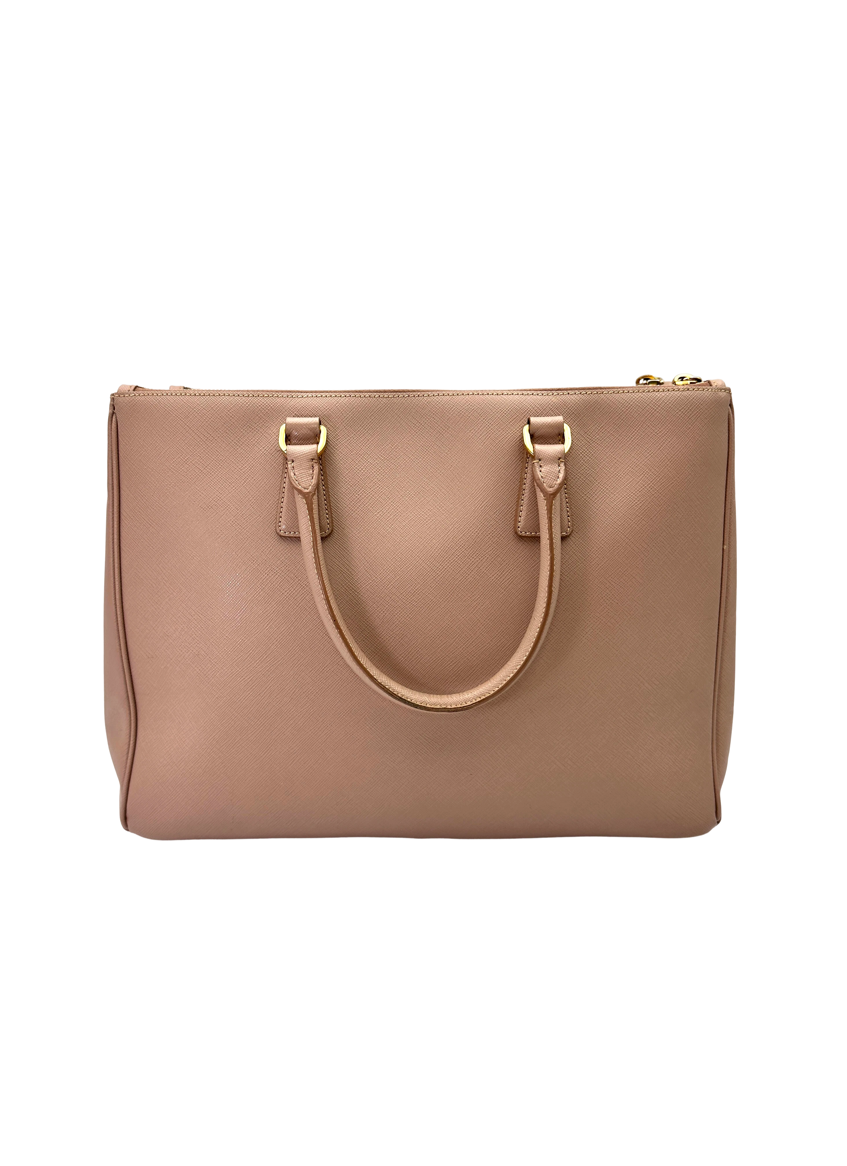 Prada Galleria Pink Saffiano Leather Handle Bag PR494
