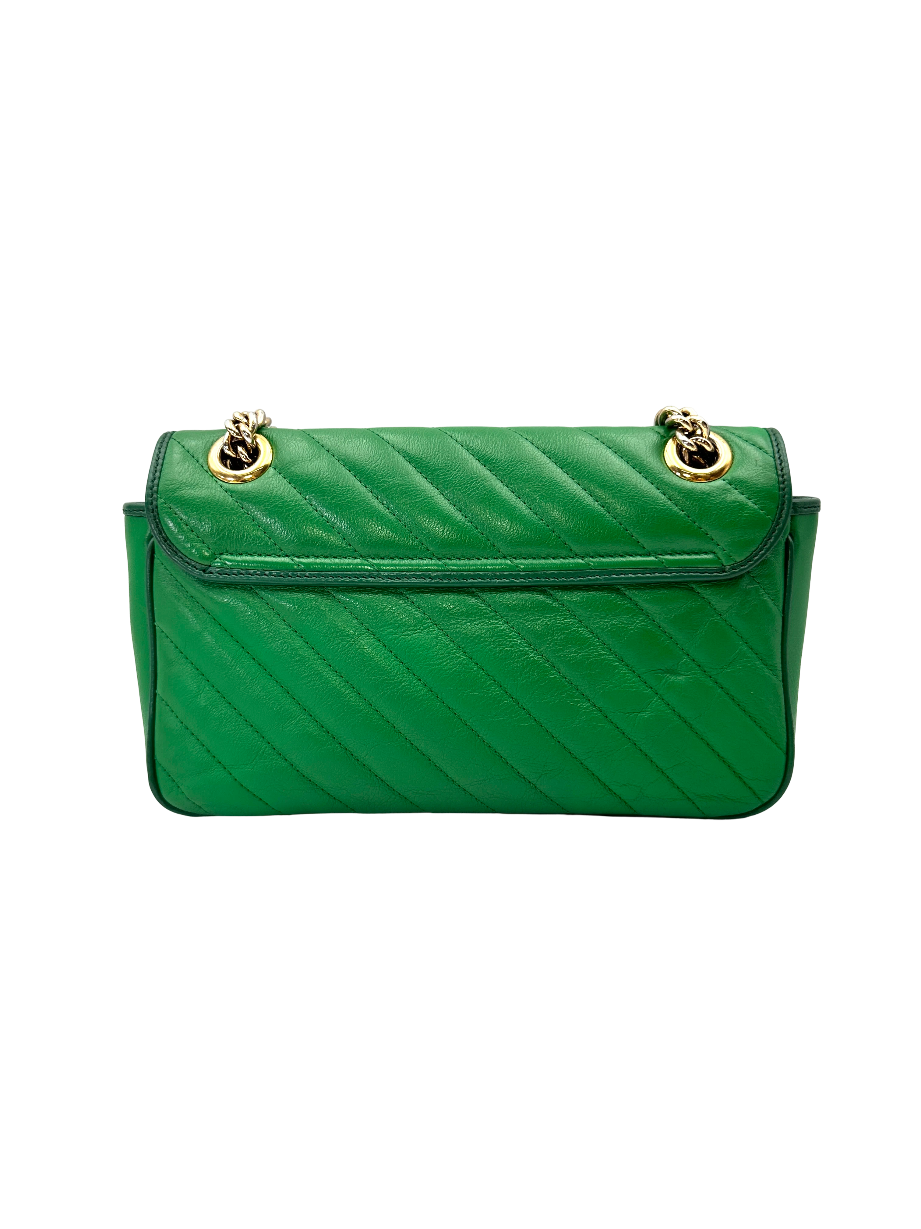 Gucci GG Marmont Green Matelasse Leather Shoulder Bag GG1344