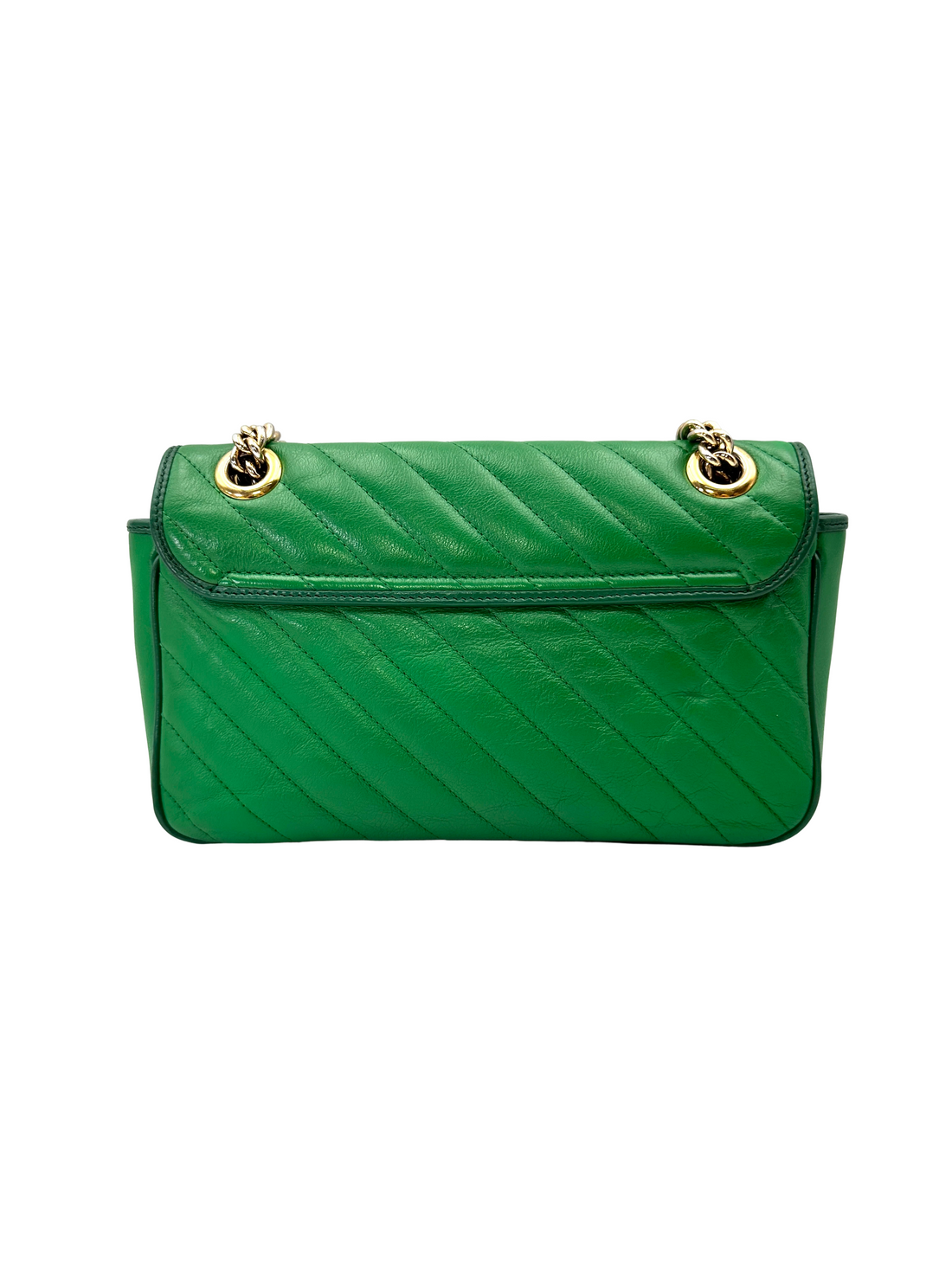 Gucci GG Marmont Green Matelasse Leather Shoulder Bag GG1344