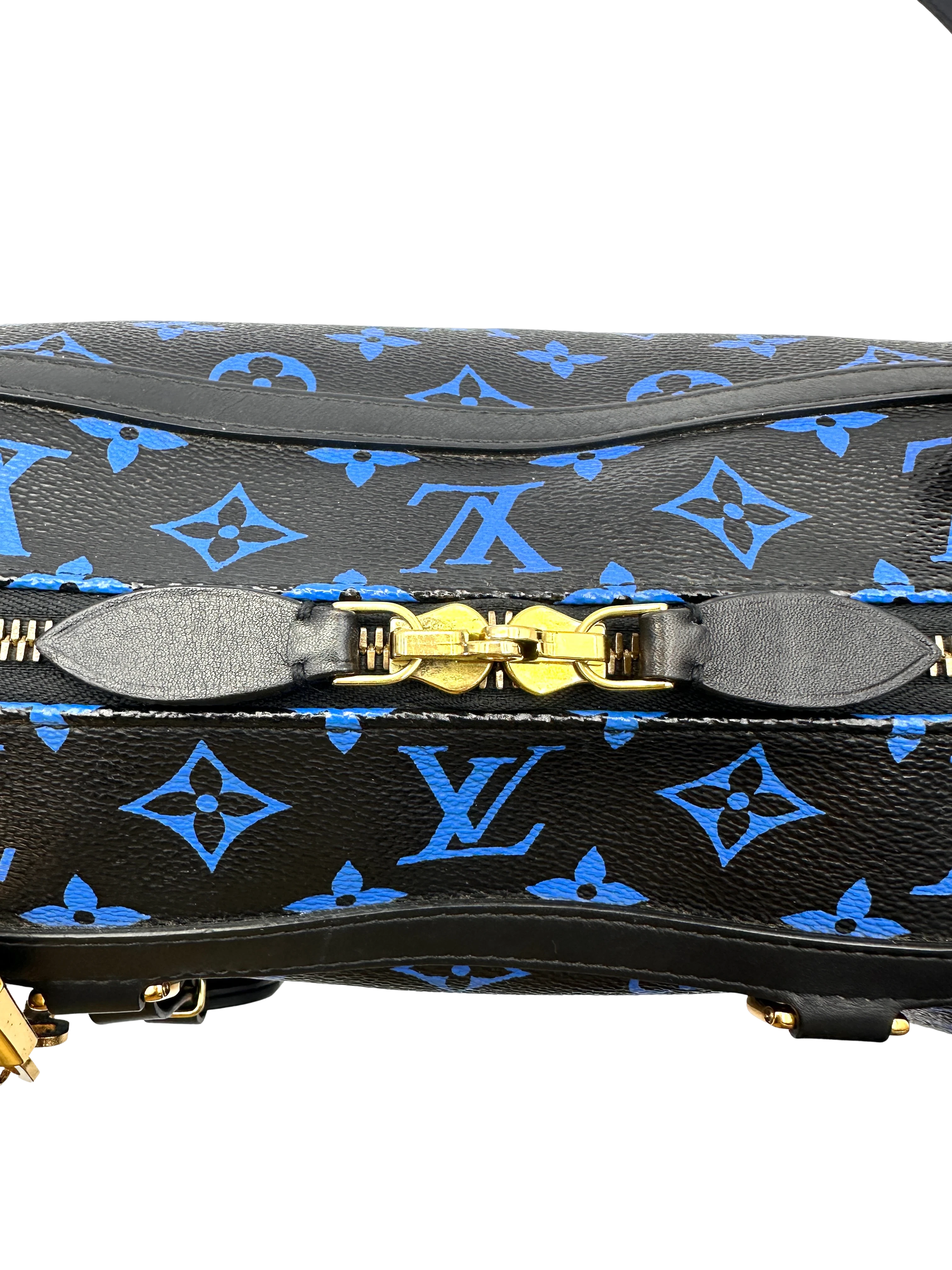 Louis Vuitton Speedy25 Amazon Black/Blue Monogram Shoulder Bag LV3054