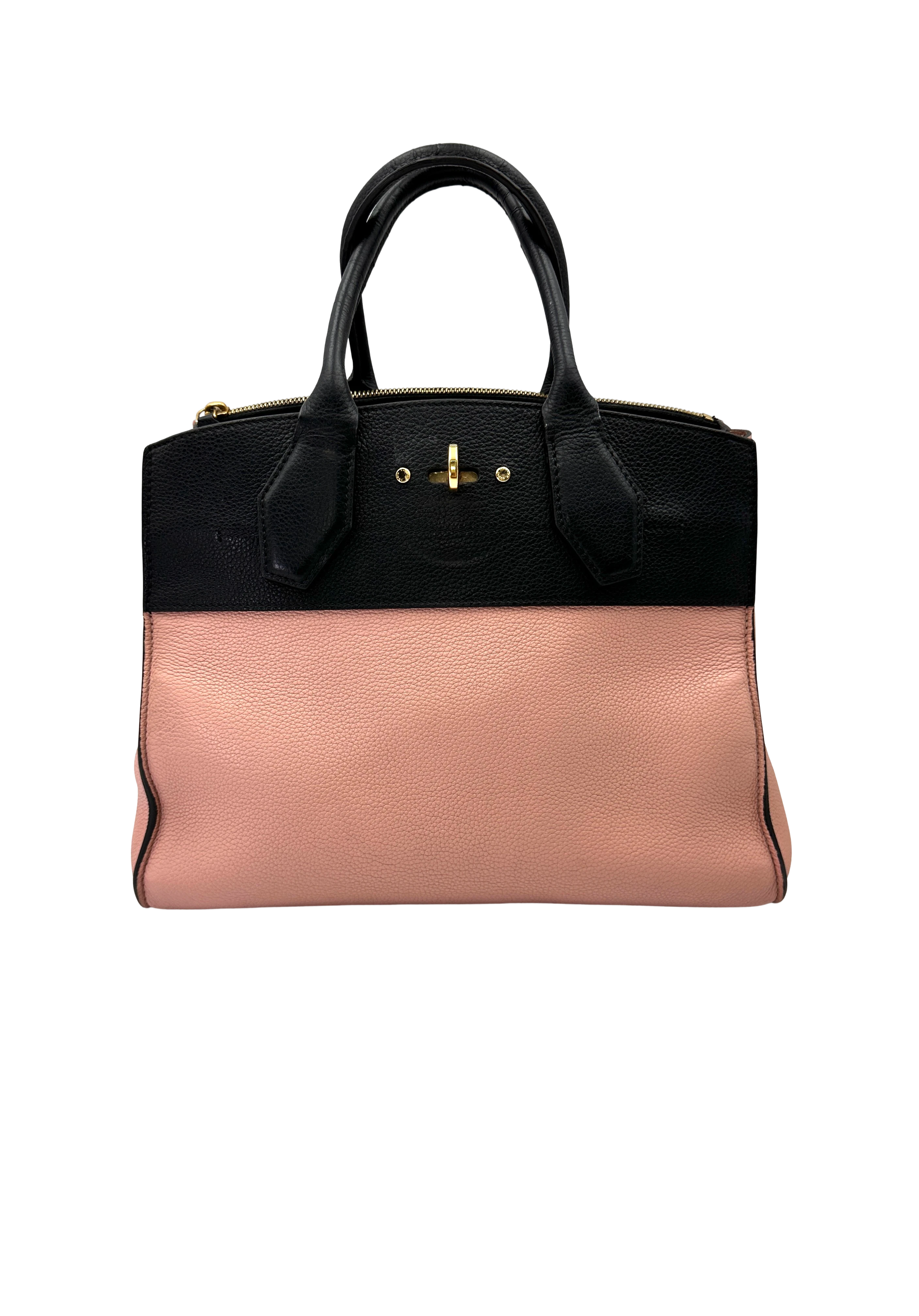 Louis Vuitton City Steamer MM Black/Pink Leather Handle Bag LV3055