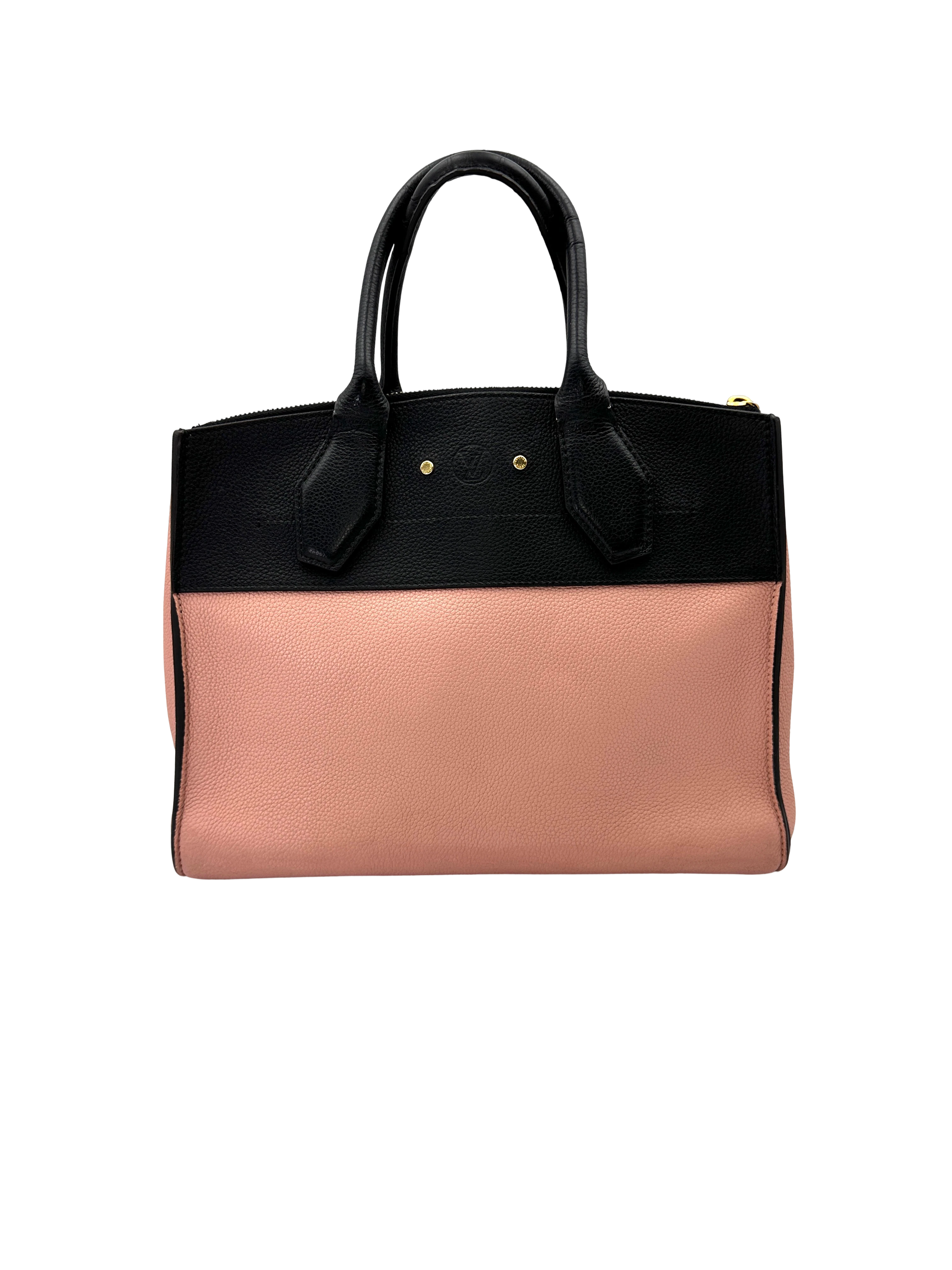Louis Vuitton City Steamer MM Black/Pink Leather Handle Bag LV3055