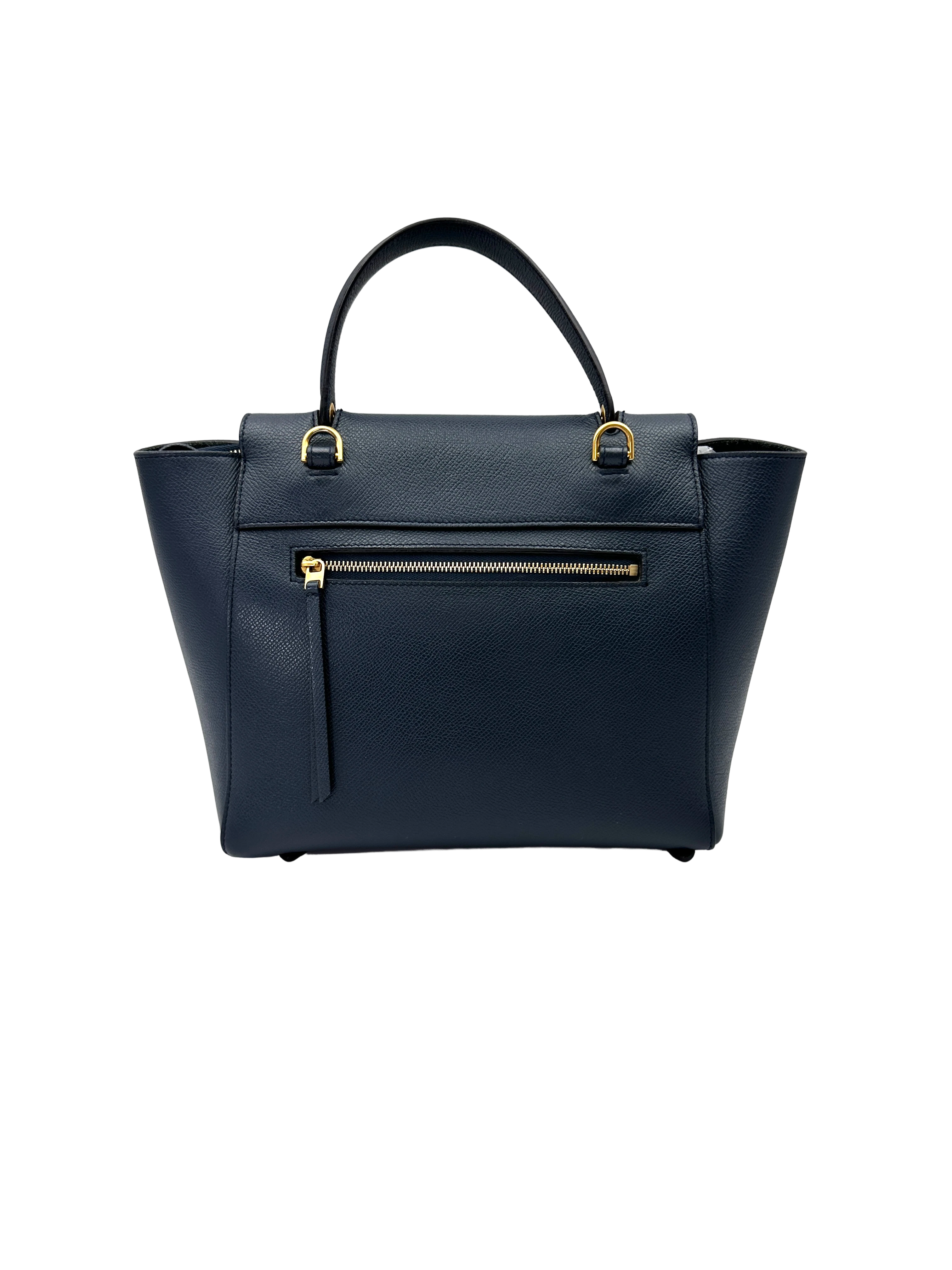 Celine Black Leather Belt Handle Bag CE174