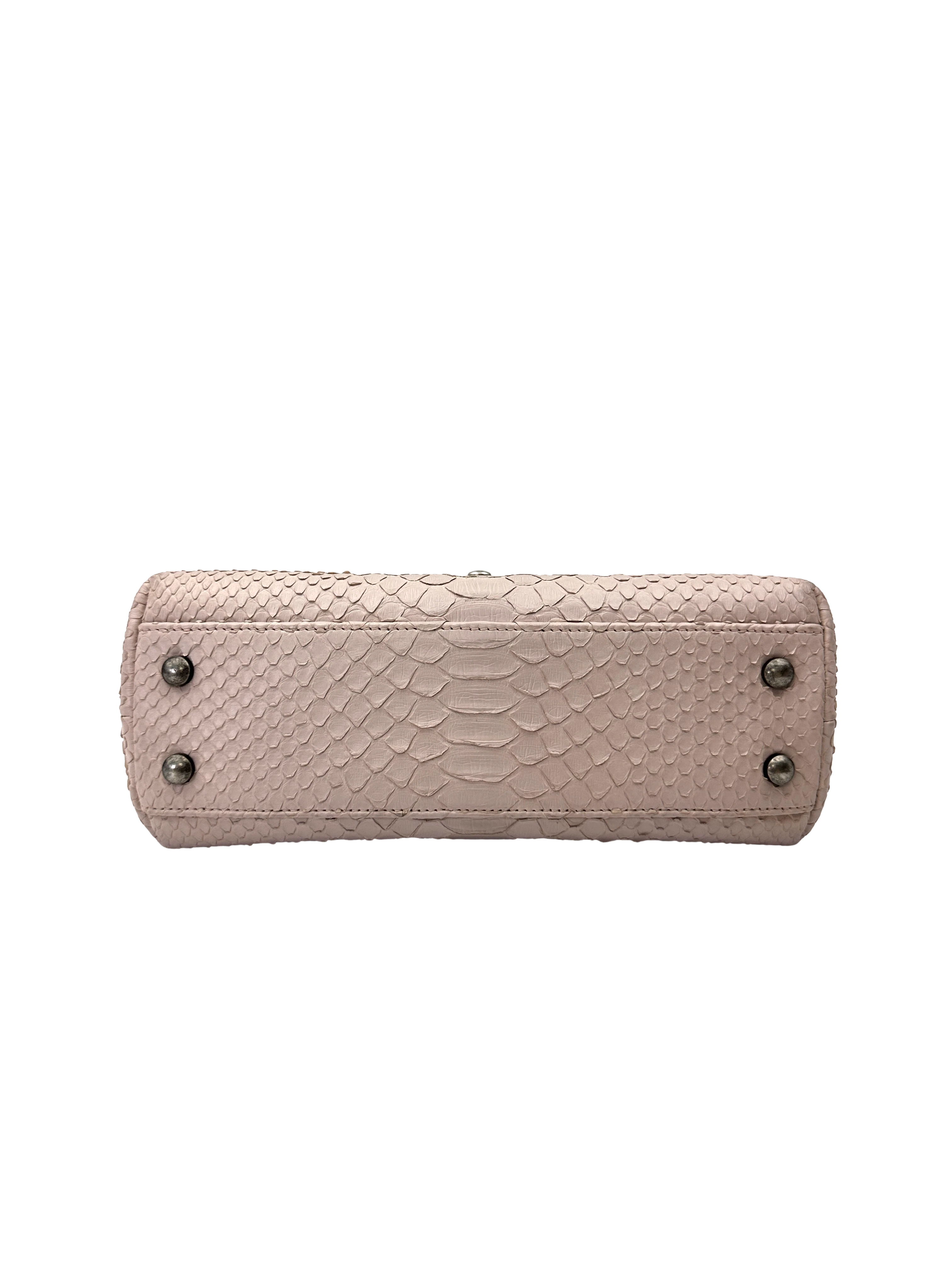 Chanel CoCo Handle Light Pink Python Leather Shoulder Bag(23***72) CC2189