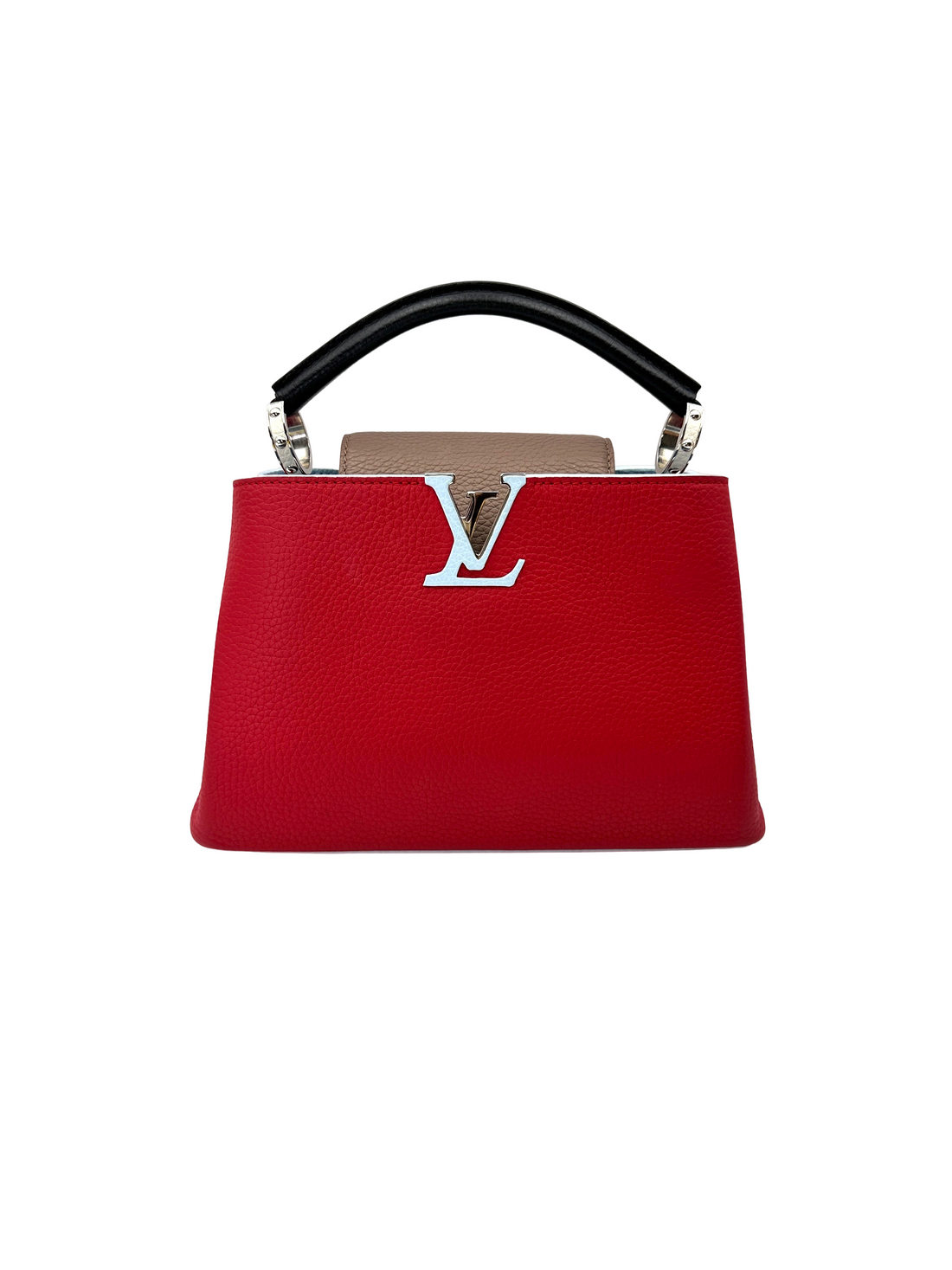 Louis Vuitton Capucines Red Taurillon Leather Handle Bag LV3052