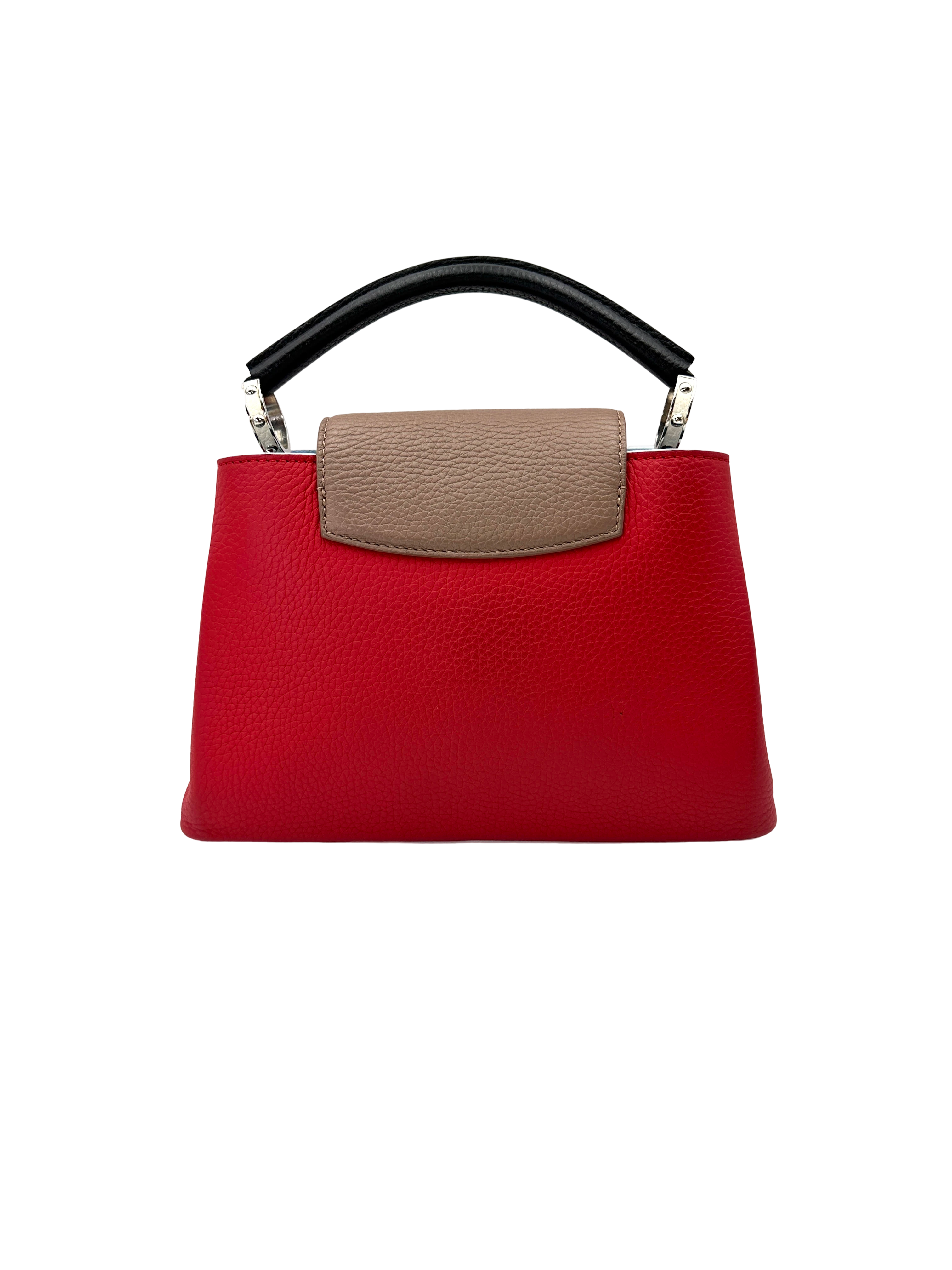Louis Vuitton Capucines Red Taurillon Leather Handle Bag LV3052