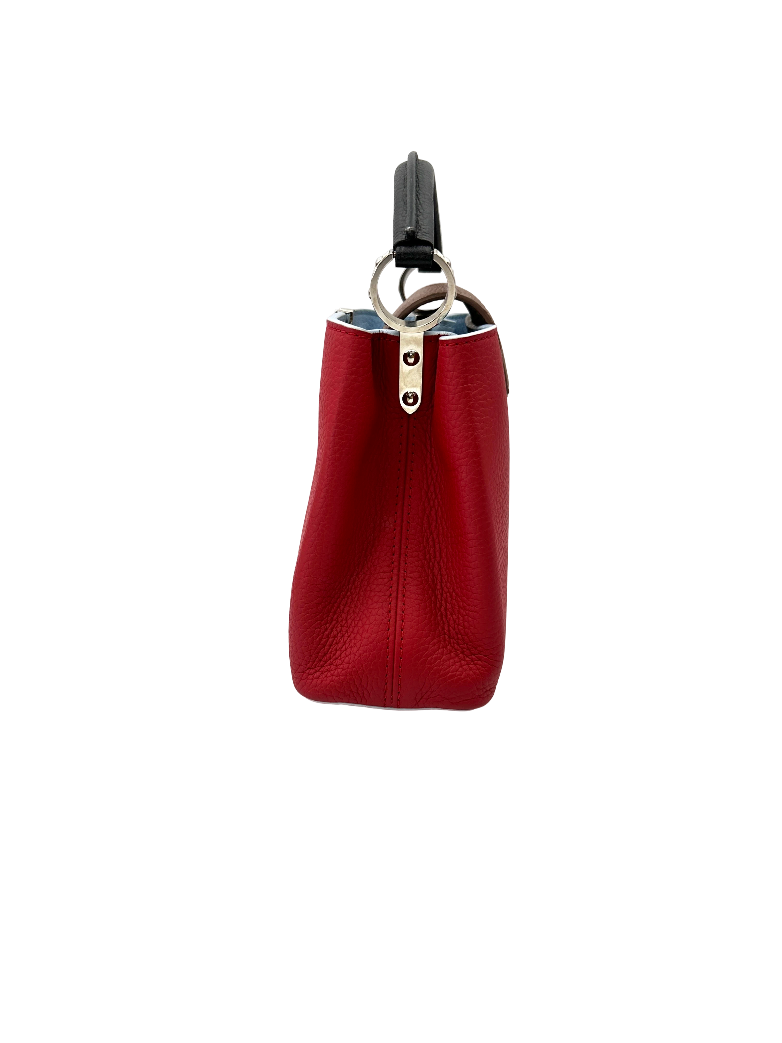 Louis Vuitton Capucines Red Taurillon Leather Handle Bag LV3052